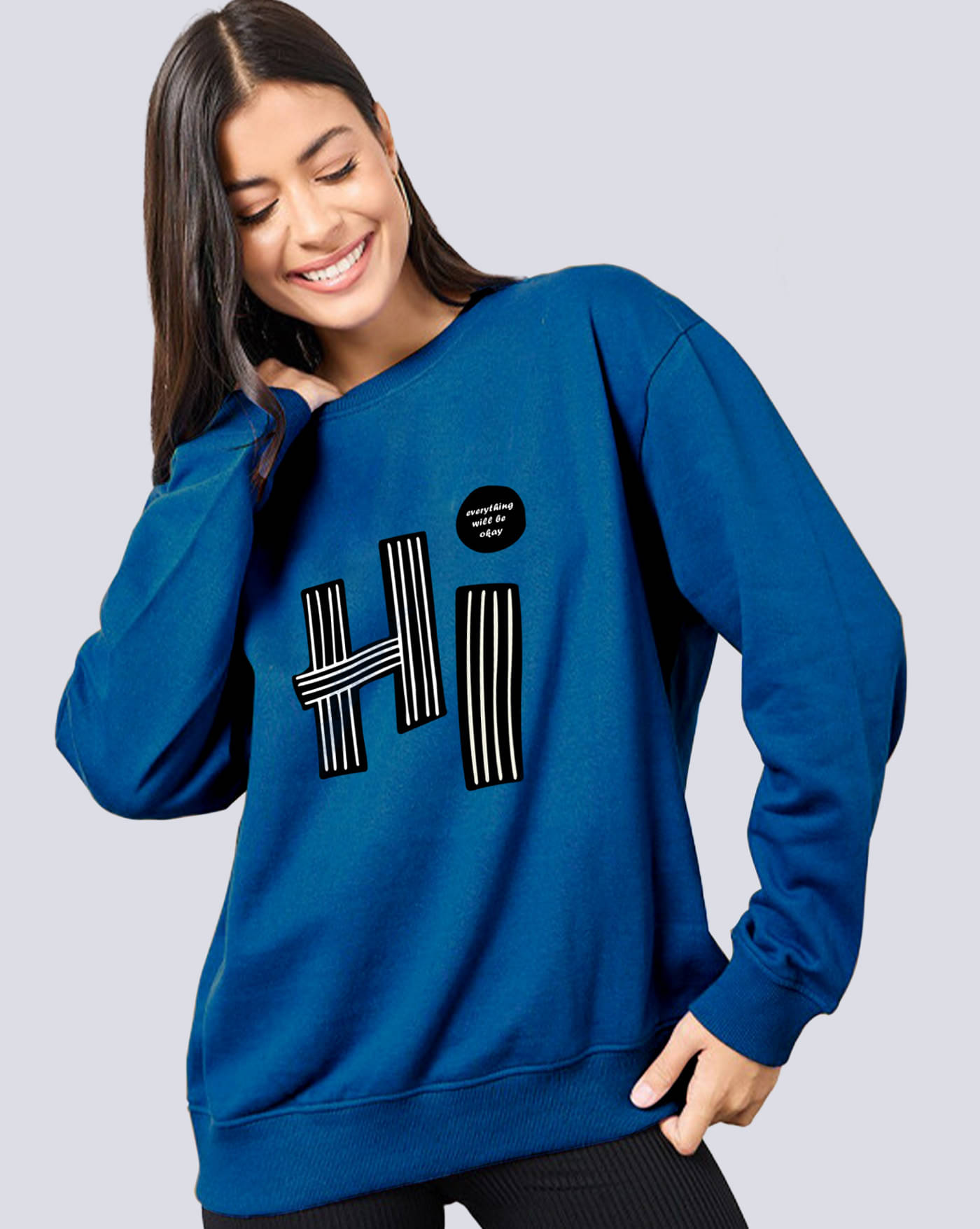 AOOSH Women Fleece Round Neck Sweatshirt ( Turquoise ) AOOSH Women Fleece Round Neck Sweatshirt ( Turquoise )