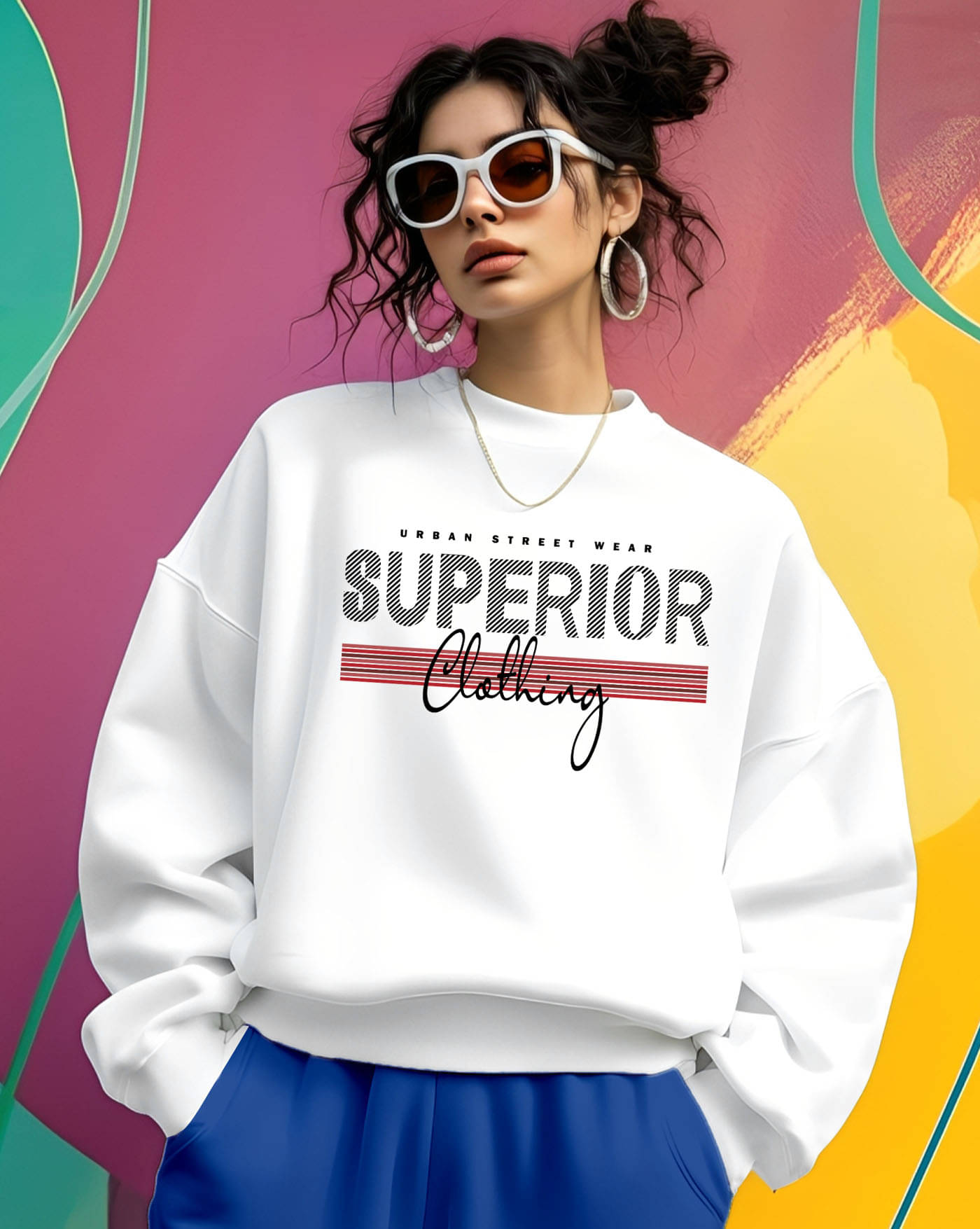 AOOSH Women Fleece Round Neck Sweatshirt ( White ) AOOSH Women Fleece Round Neck Sweatshirt ( White )