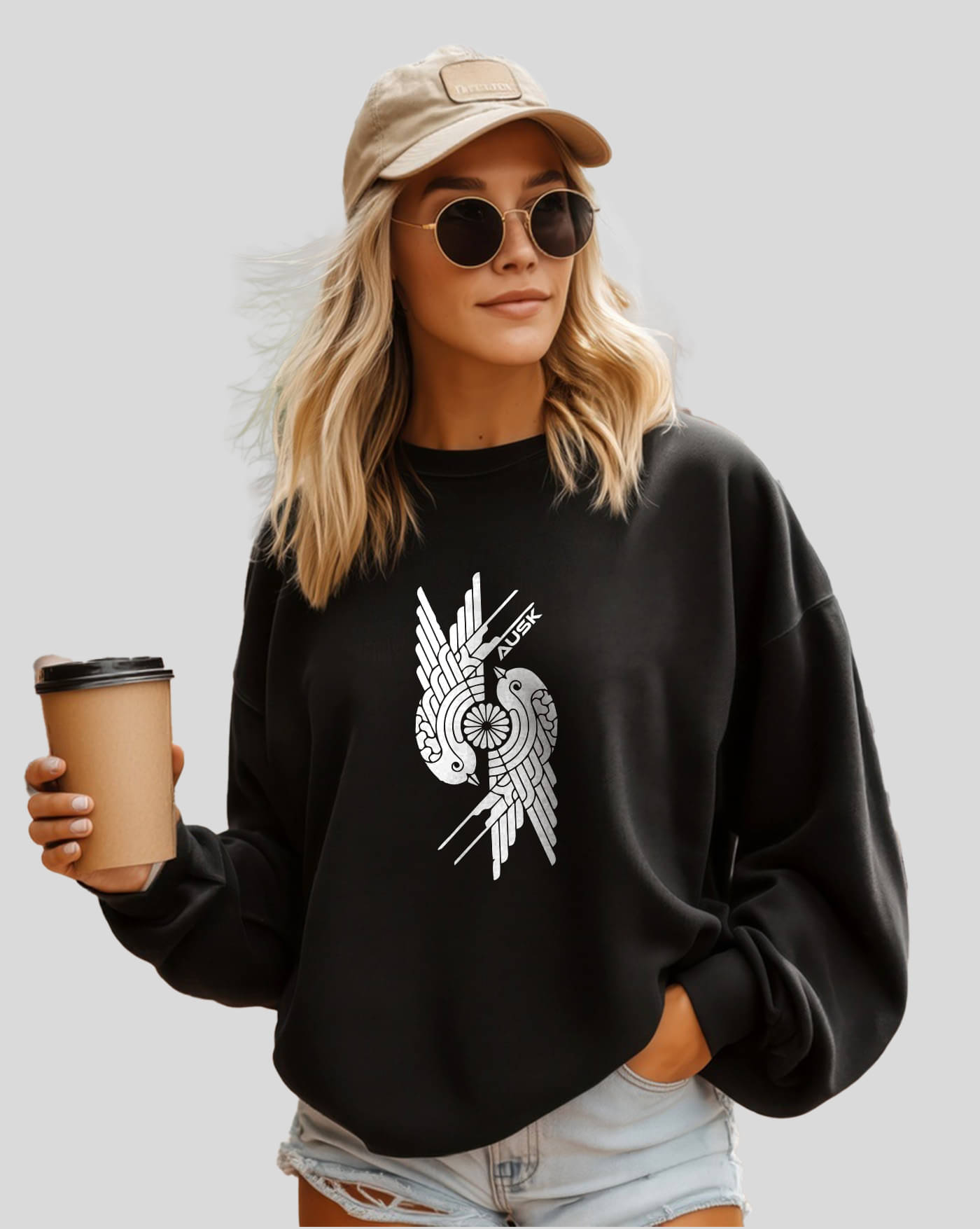 AOOSH Women Fleece Round Neck Sweatshirt ( Black ) AOOSH Women Fleece Round Neck Sweatshirt ( Black )