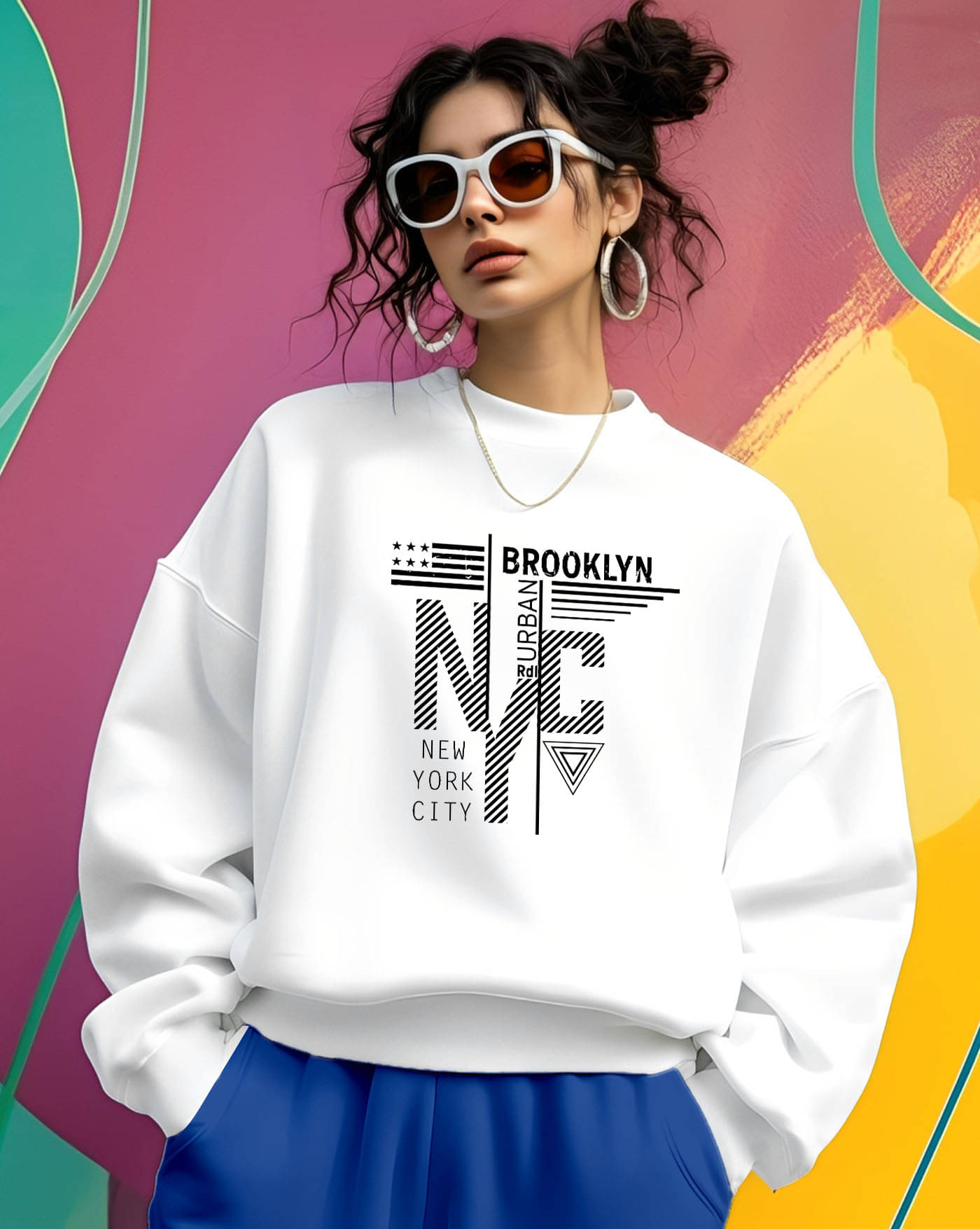 AOOSH Women Fleece Round Neck Sweatshirt ( White ) AOOSH Women Fleece Round Neck Sweatshirt ( White )