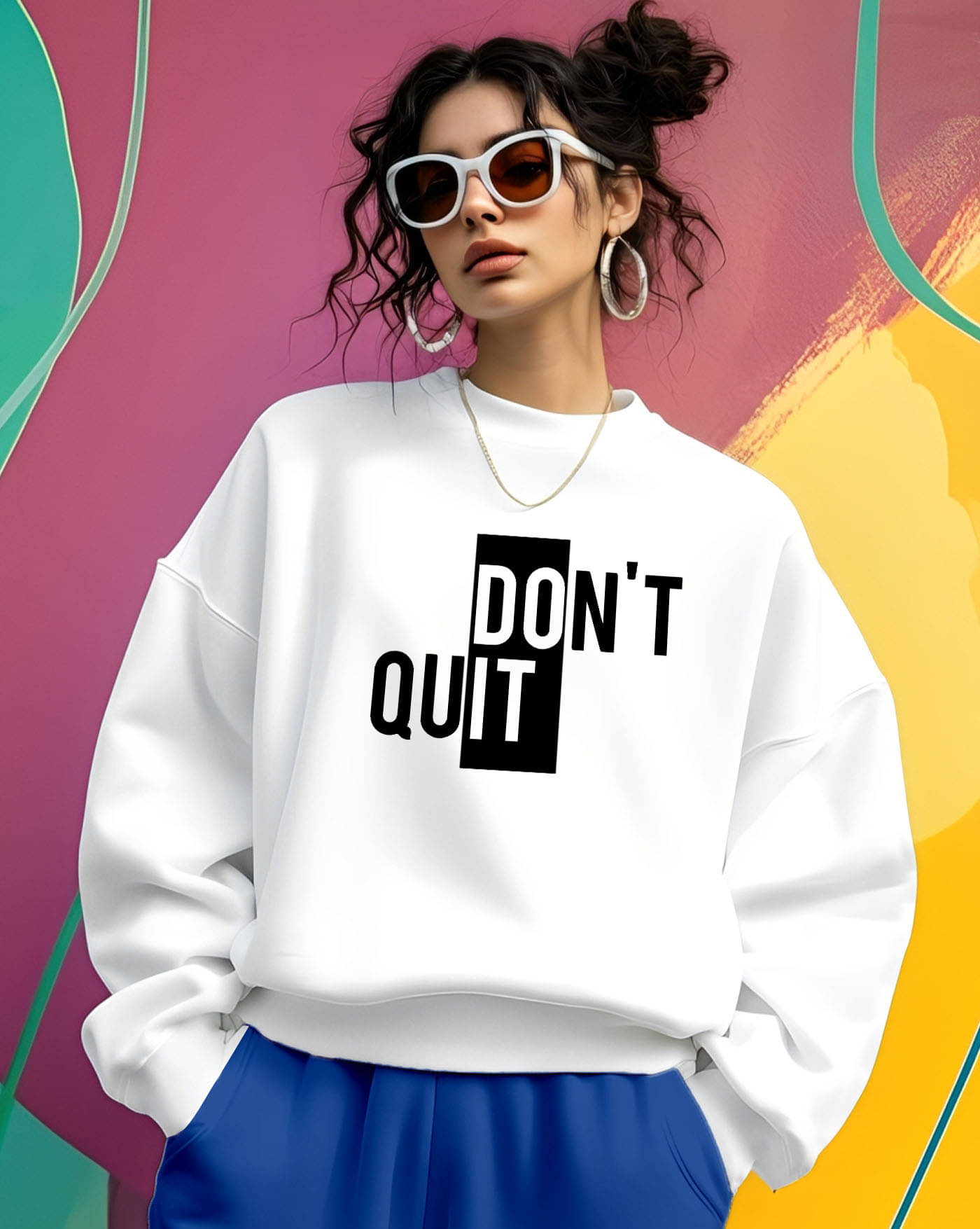 AOOSH Women Fleece Round Neck Sweatshirt ( White )     			AOOSH Women Fleece Round Neck Sweatshirt ( White )