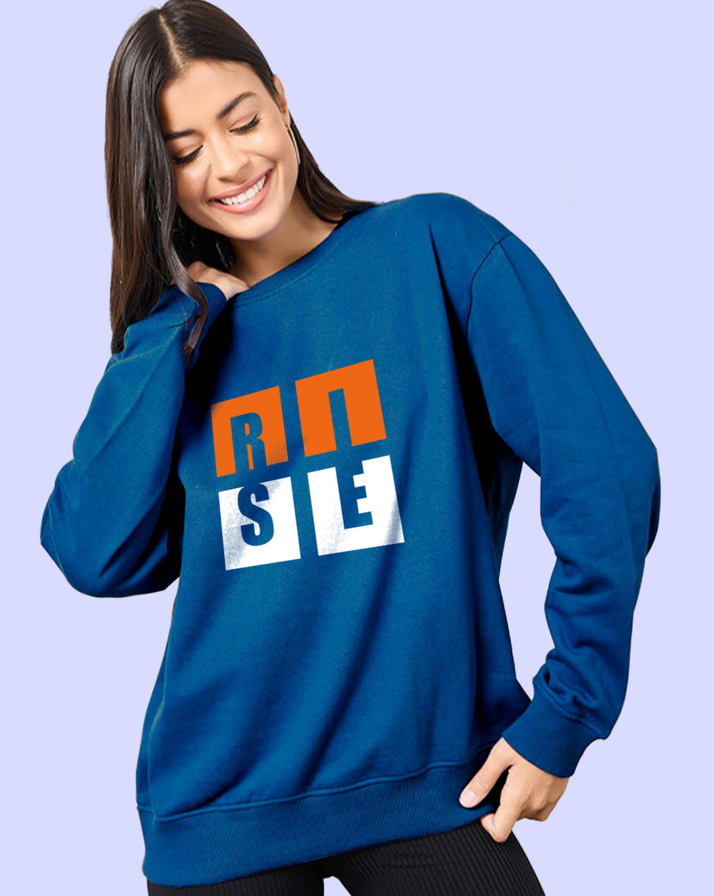 AOOSH Women Fleece Round Neck Sweatshirt ( Turquoise ) AOOSH Women Fleece Round Neck Sweatshirt ( Turquoise )