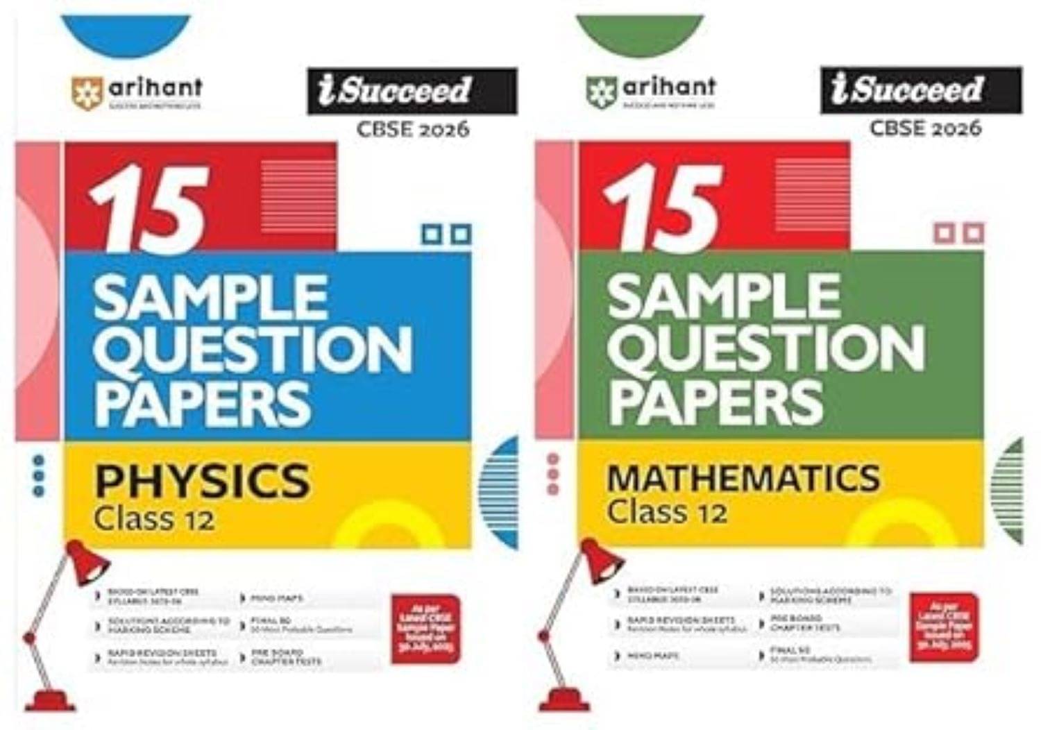     			ARIHANT 15 SAMPLE QUESTION PAPER FOR EXAM 2025-26 PHYSICS AND MATHS (i-Succeed CBSE 2026)