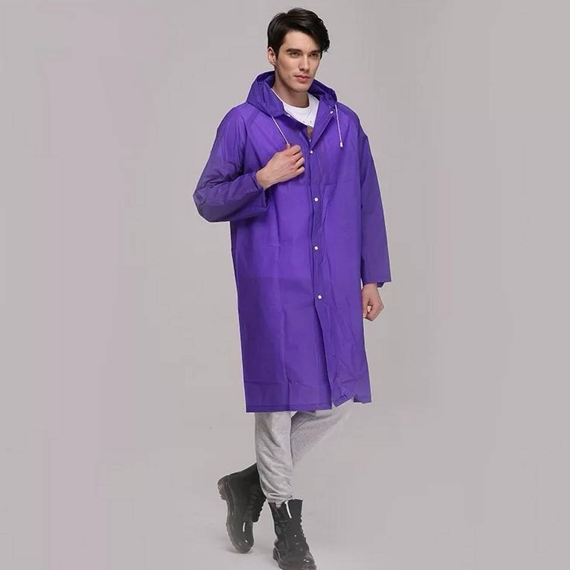     			Adorazone Purple Nylon Men's Long Raincoat ( Pack of 2 )