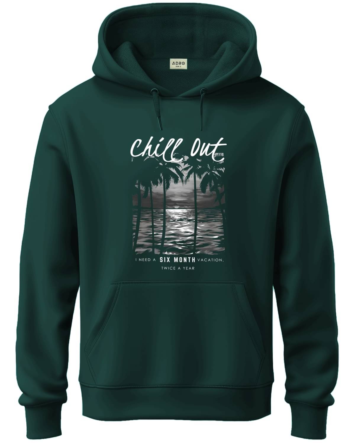 Adro Fleece Hooded Men's Sweatshirt - Green ( Pack of 1 ) Adro Fleece Hooded Men's Sweatshirt - Green ( Pack of 1 )
