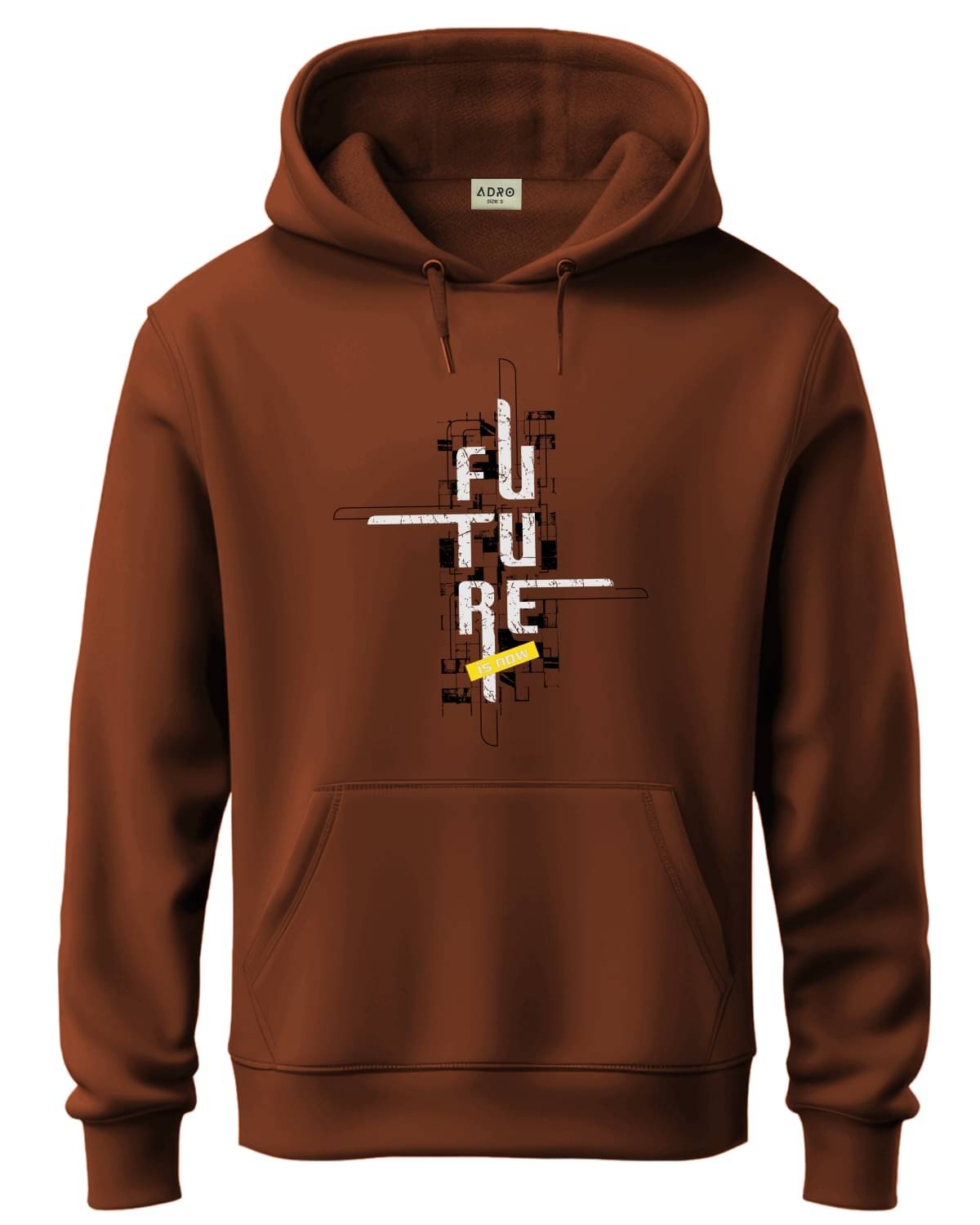     			Adro Fleece Hooded Men's Sweatshirt - Brown ( Pack of 1 )