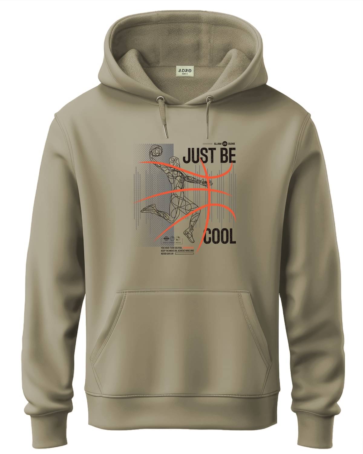     			Adro Fleece Hooded Men's Sweatshirt - Beige ( Pack of 1 )