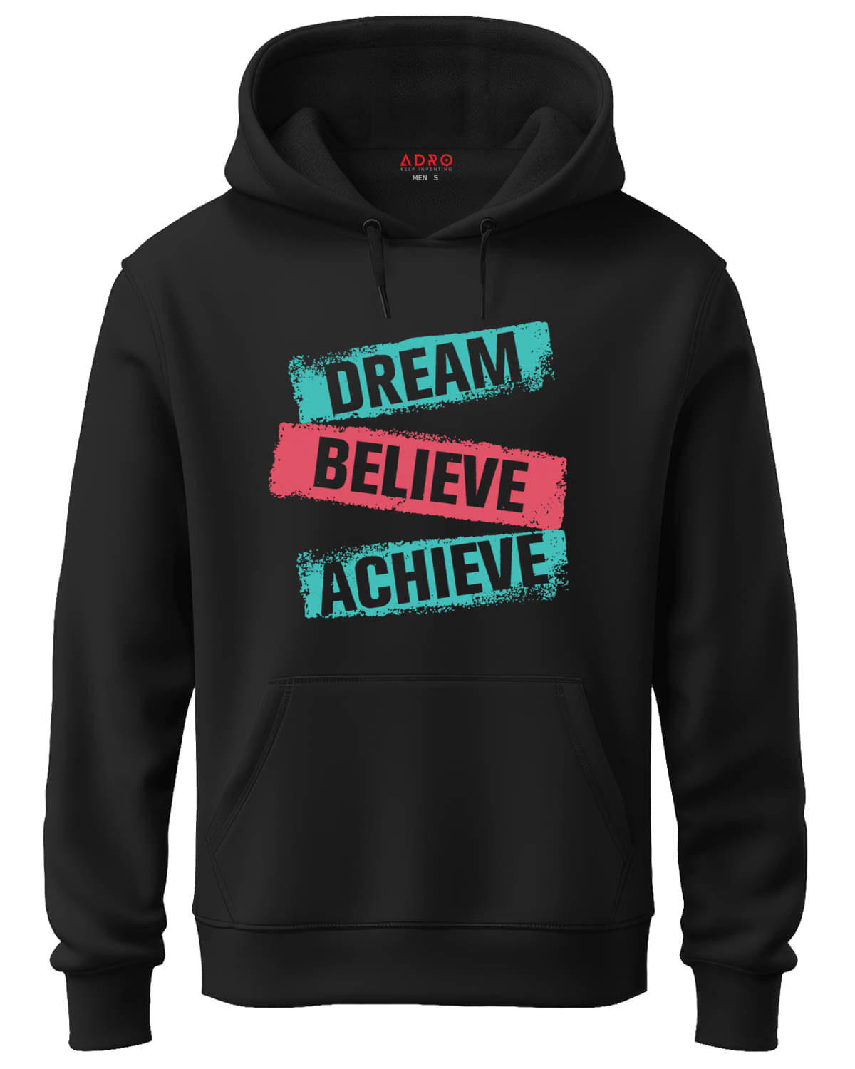     			Adro Fleece Hooded Men's Sweatshirt - Black ( Pack of 1 )