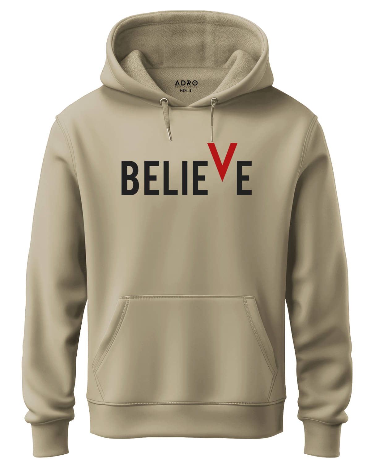     			Adro Fleece Hooded Men's Sweatshirt - Beige ( Pack of 1 )