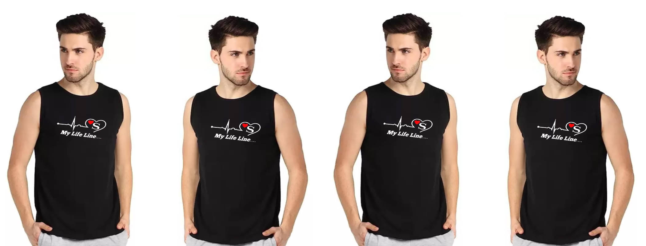     			BOM BOM Pack of 4 Polyester Basic Vest For Men ( Black )