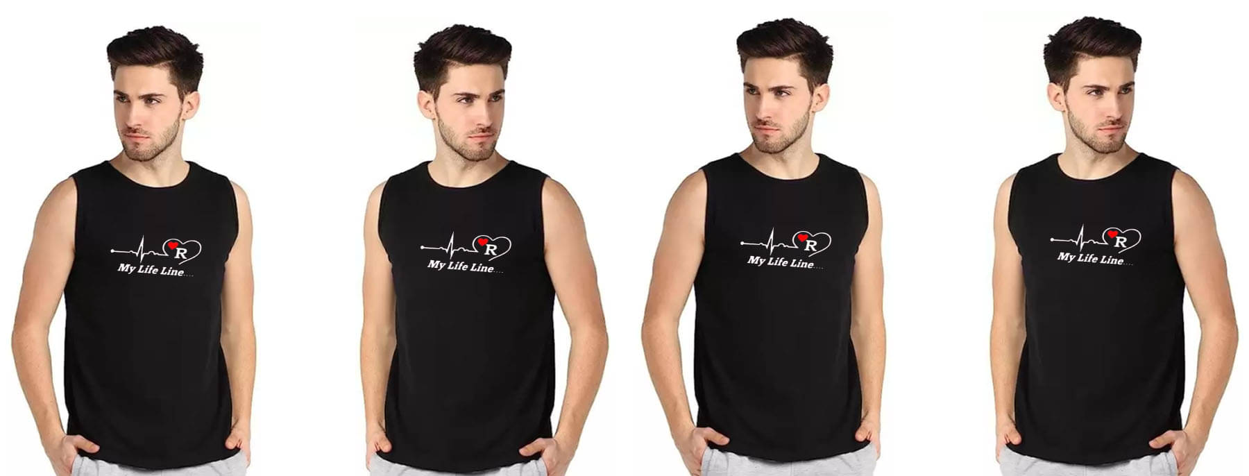     			BOM BOM Pack of 4 Polyester Basic Vest For Men ( Black )