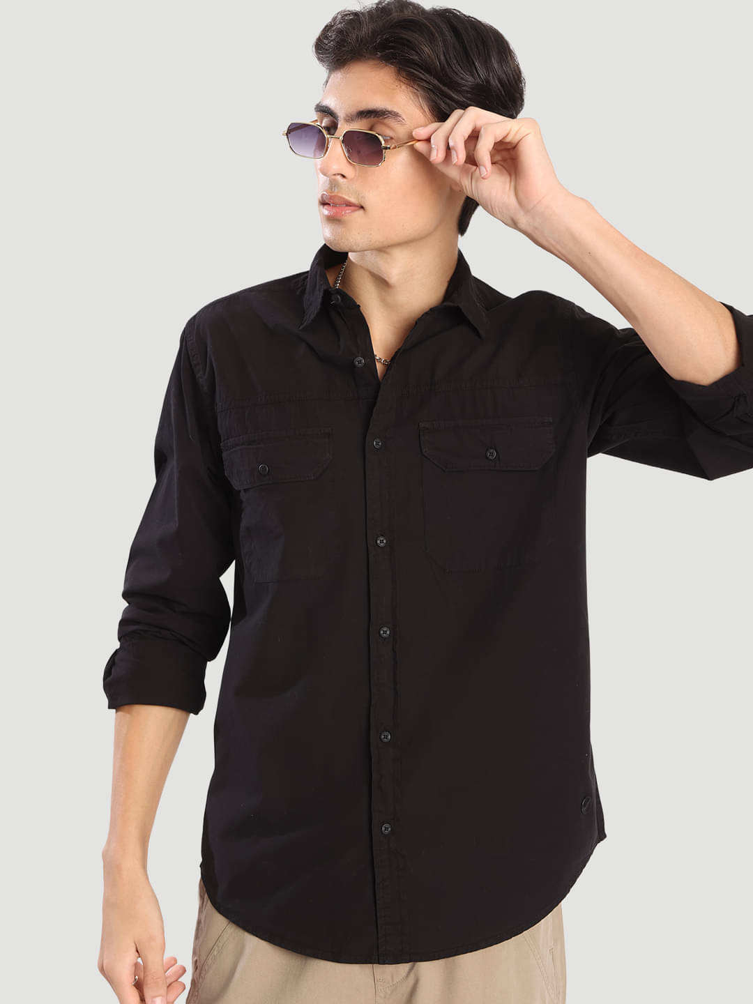 Bene Kleed 100% Cotton Regular Fit Solids Full Sleeves Men's Casual Shirt - Black ( Pack of 1 ) Bene Kleed 100% Cotton Regular Fit Solids Full Sleeves Men's Casual Shirt - Black ( Pack of 1 )