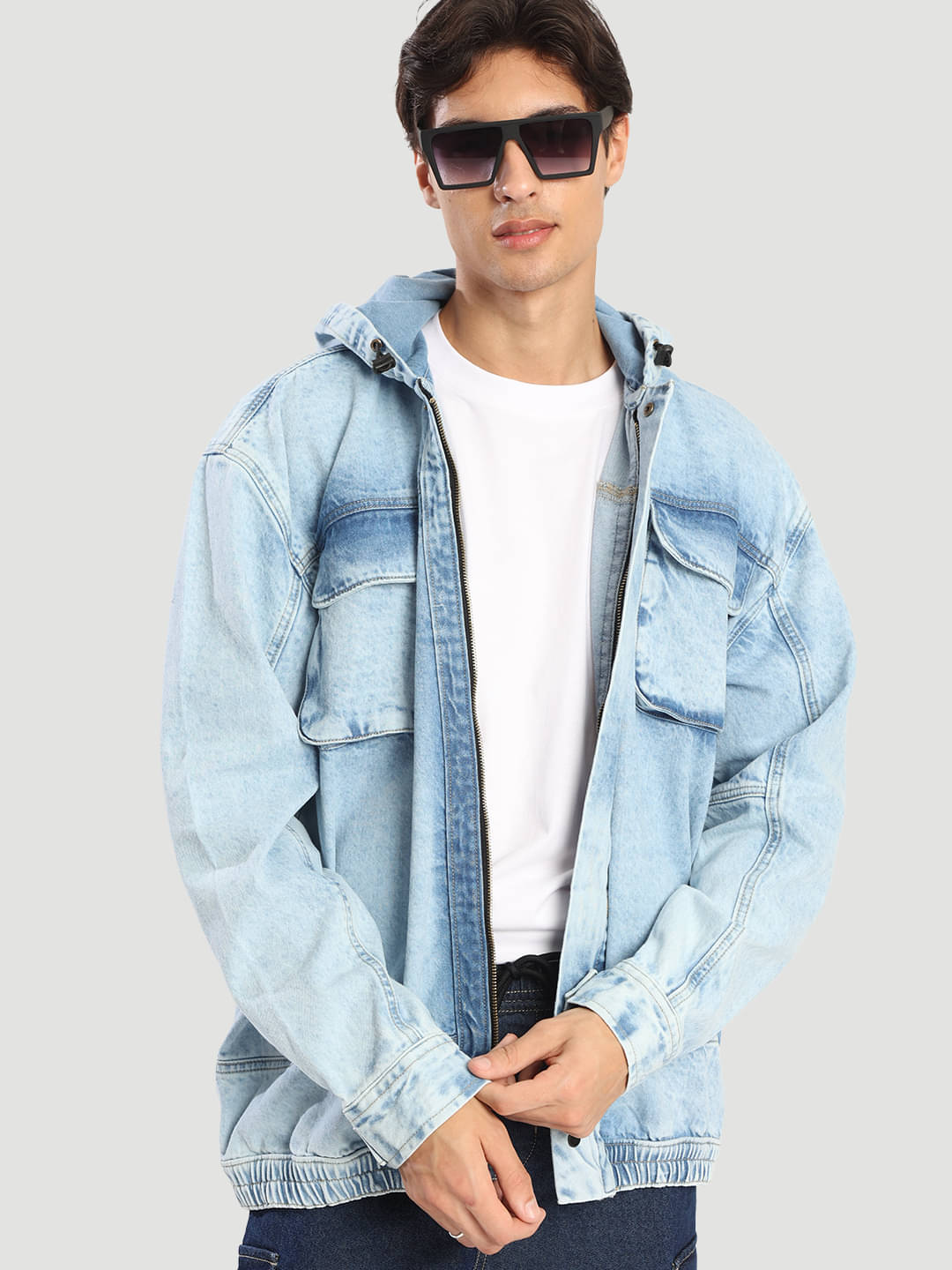     			Bene Kleed Cotton Men's Casual Jacket - Light Blue ( Pack of 1 )