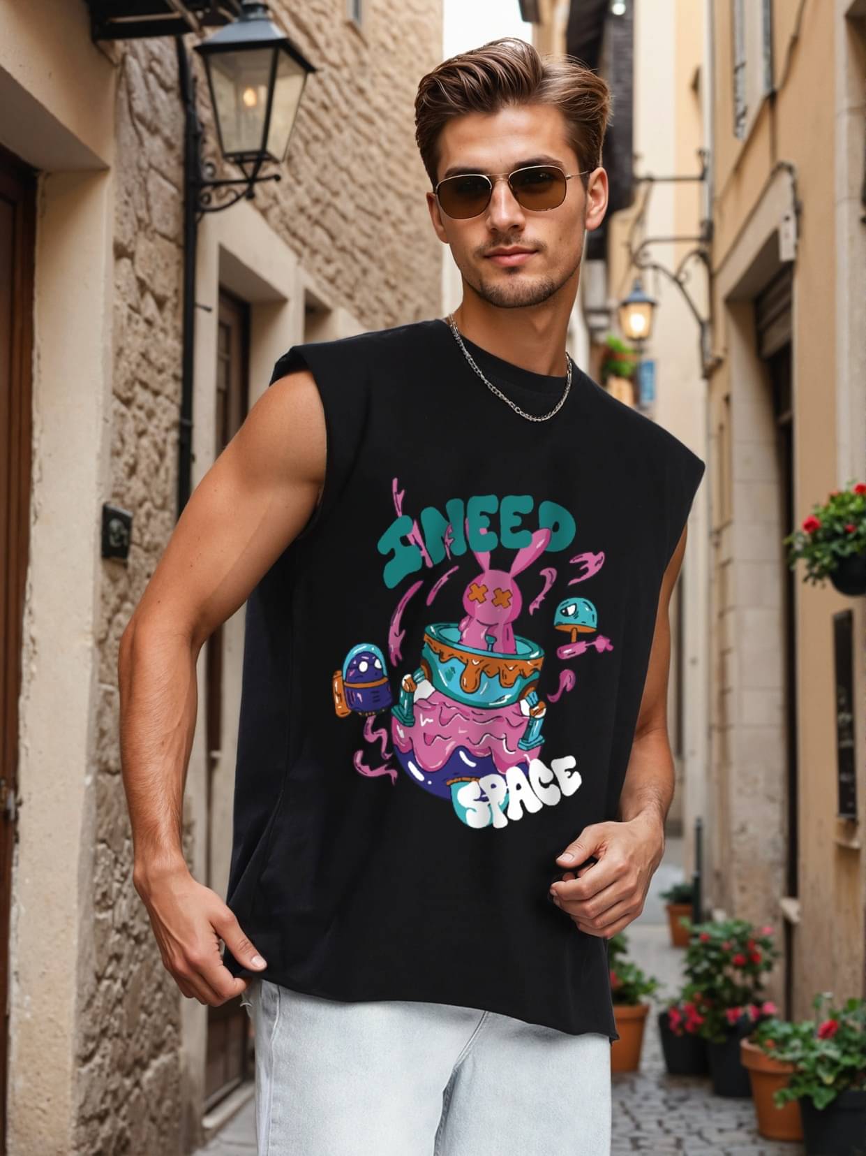     			Bene Kleed Men Cotton Oversized Fit Solid T-Shirt ( Black )