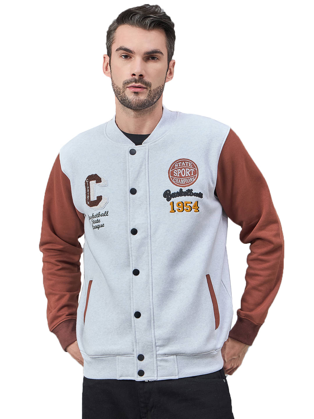 Club York Fleece Mandarin Collar Men's Sweatshirt - Grey ( Pack of 1 ) Club York Fleece Mandarin Collar Men's Sweatshirt - Grey ( Pack of 1 )