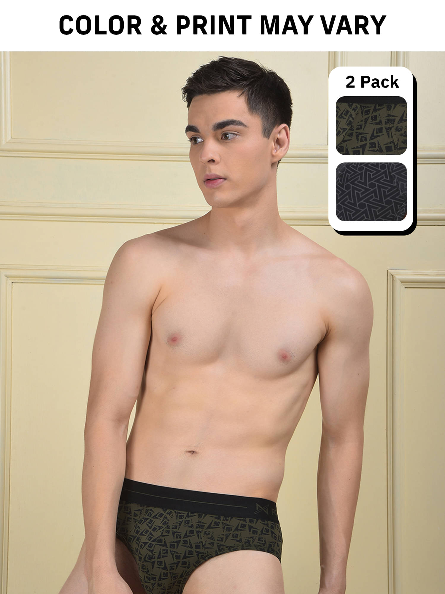 Force NXT Pack of 2 Elastane Briefs For Men's ( Multicolor10 ) Force NXT Pack of 2 Elastane Briefs For Men's ( Multicolor10 )