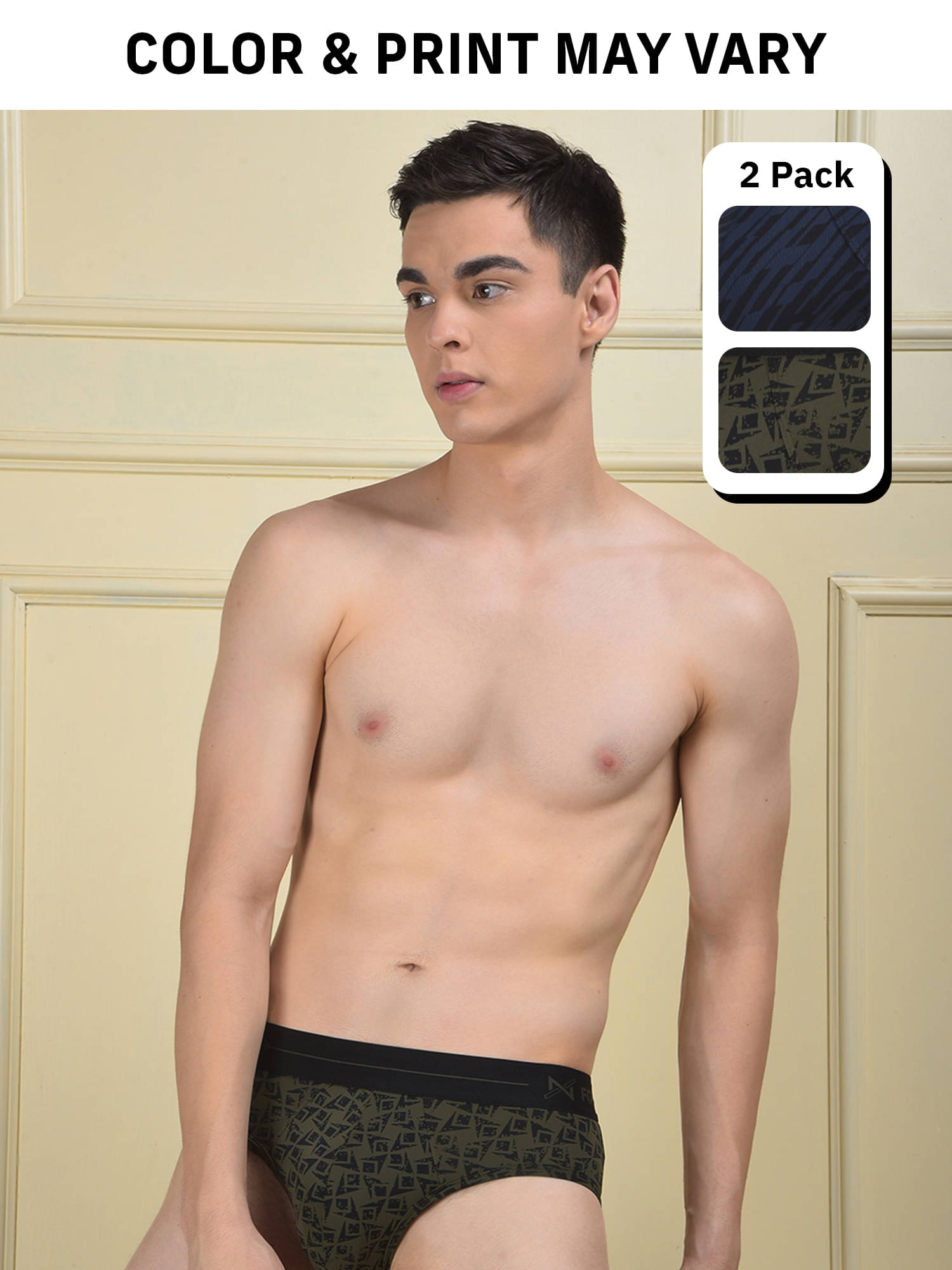 Force NXT Pack of 2 Elastane Briefs For Men's ( Multicolor7 ) Force NXT Pack of 2 Elastane Briefs For Men's ( Multicolor7 )