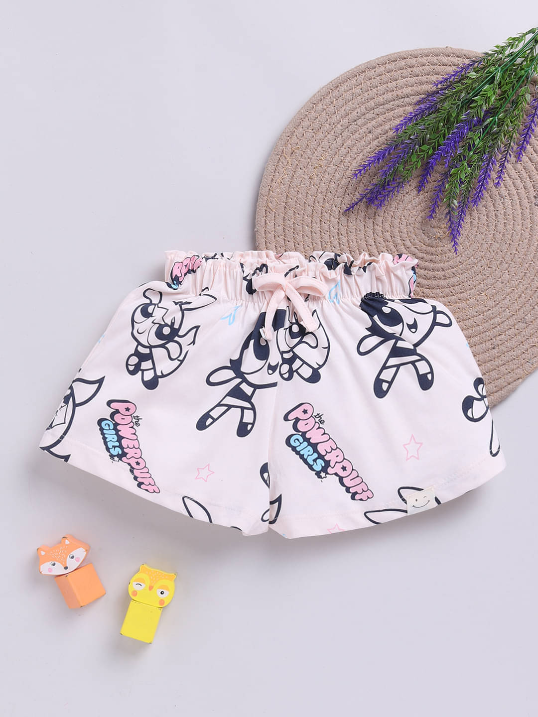     			HAPPY FACES Pack of 1 Girls Cotton Shorts ( Peach )