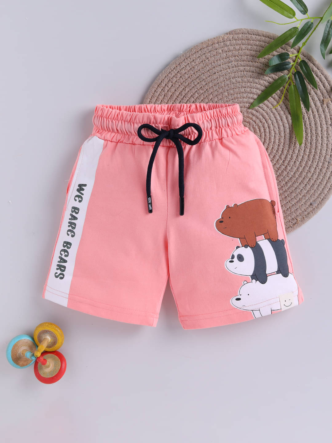     			HAPPY FACES Pack of 1 Cotton Shorts For Boys ( Peach )
