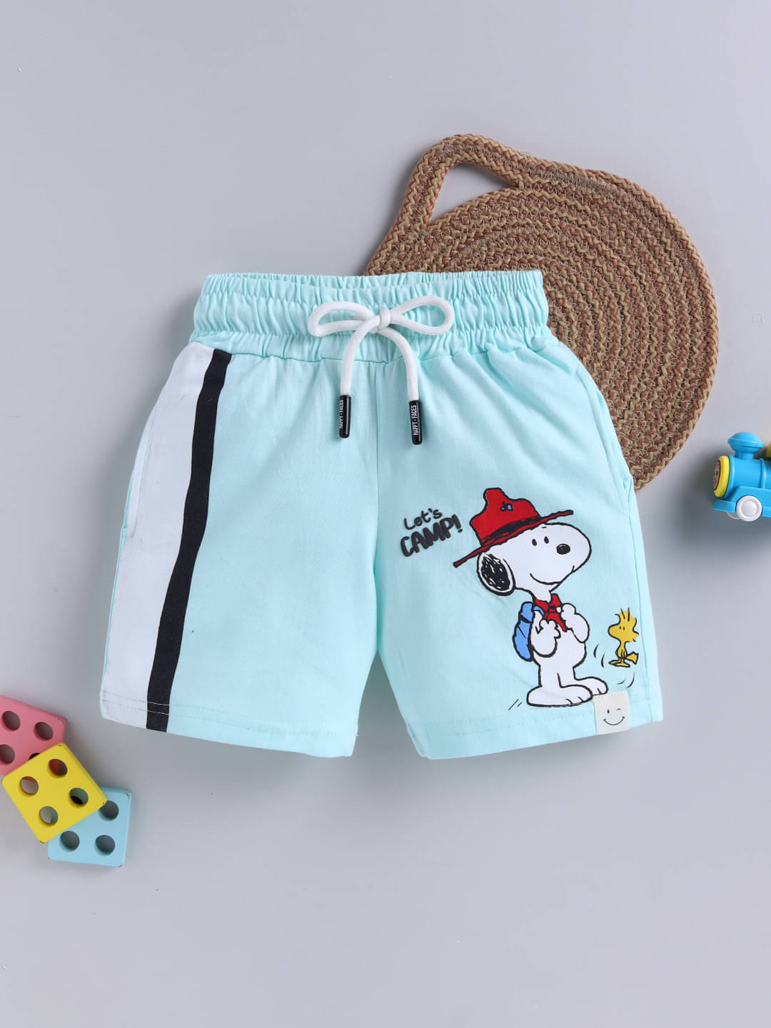     			HAPPY FACES Pack of 1 Cotton Shorts For Boys ( Green )