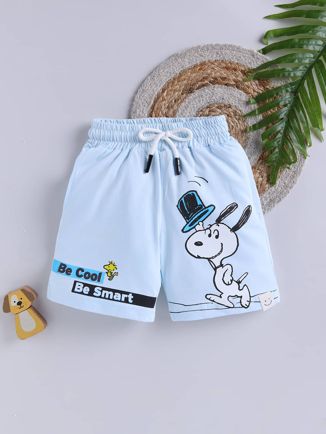     			HAPPY FACES Pack of 1 Cotton Shorts For Boys ( Blue )