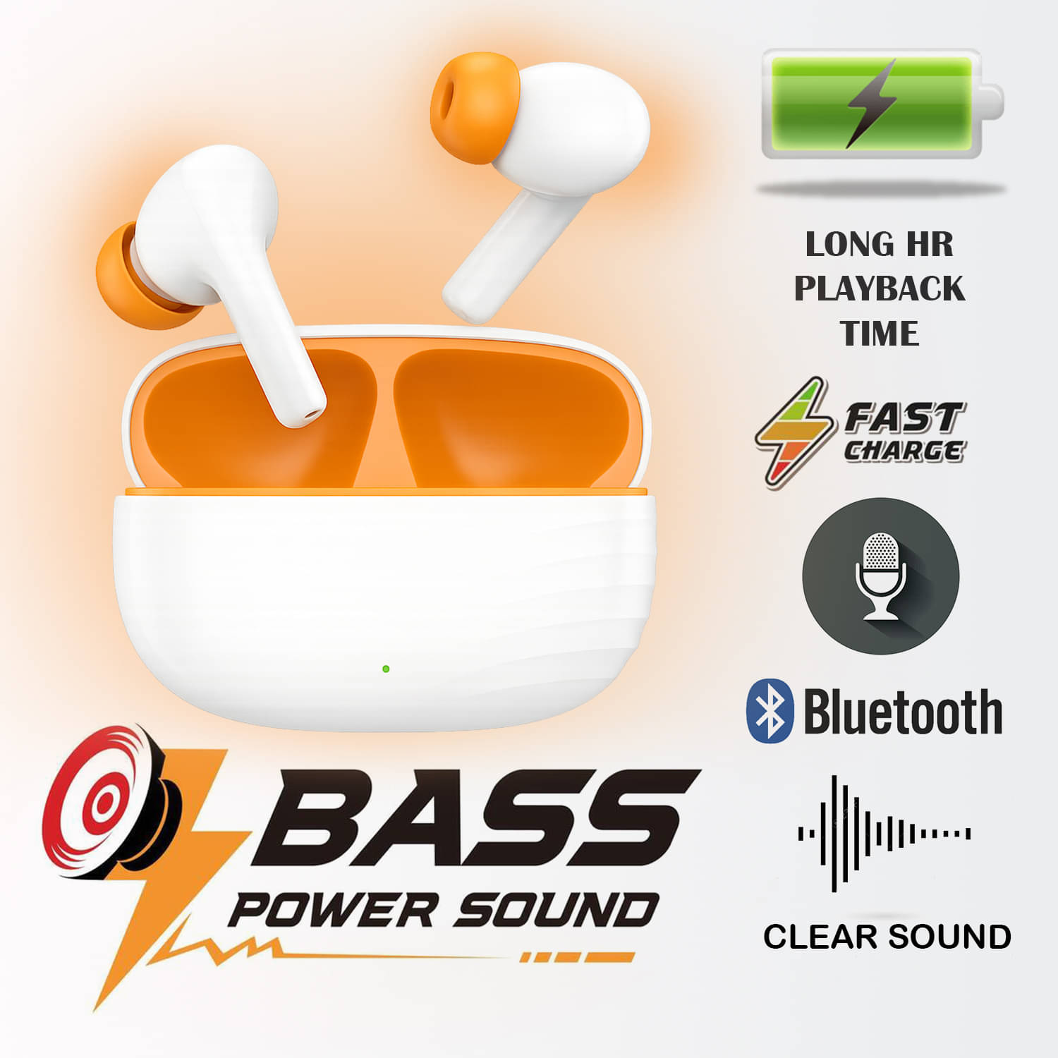 HUG PUPPY TWS Wireless Earbuds | 30Hrs Battery Backup | Bluetooth 5.3 Earphones with Mic | Superior Sound & Stylish Charging Case (White) HUG PUPPY TWS Wireless Earbuds | 30Hrs Battery Backup | Bluetooth 5.3 Earphones with Mic | Superior Sound & Stylish Charging Case (White)