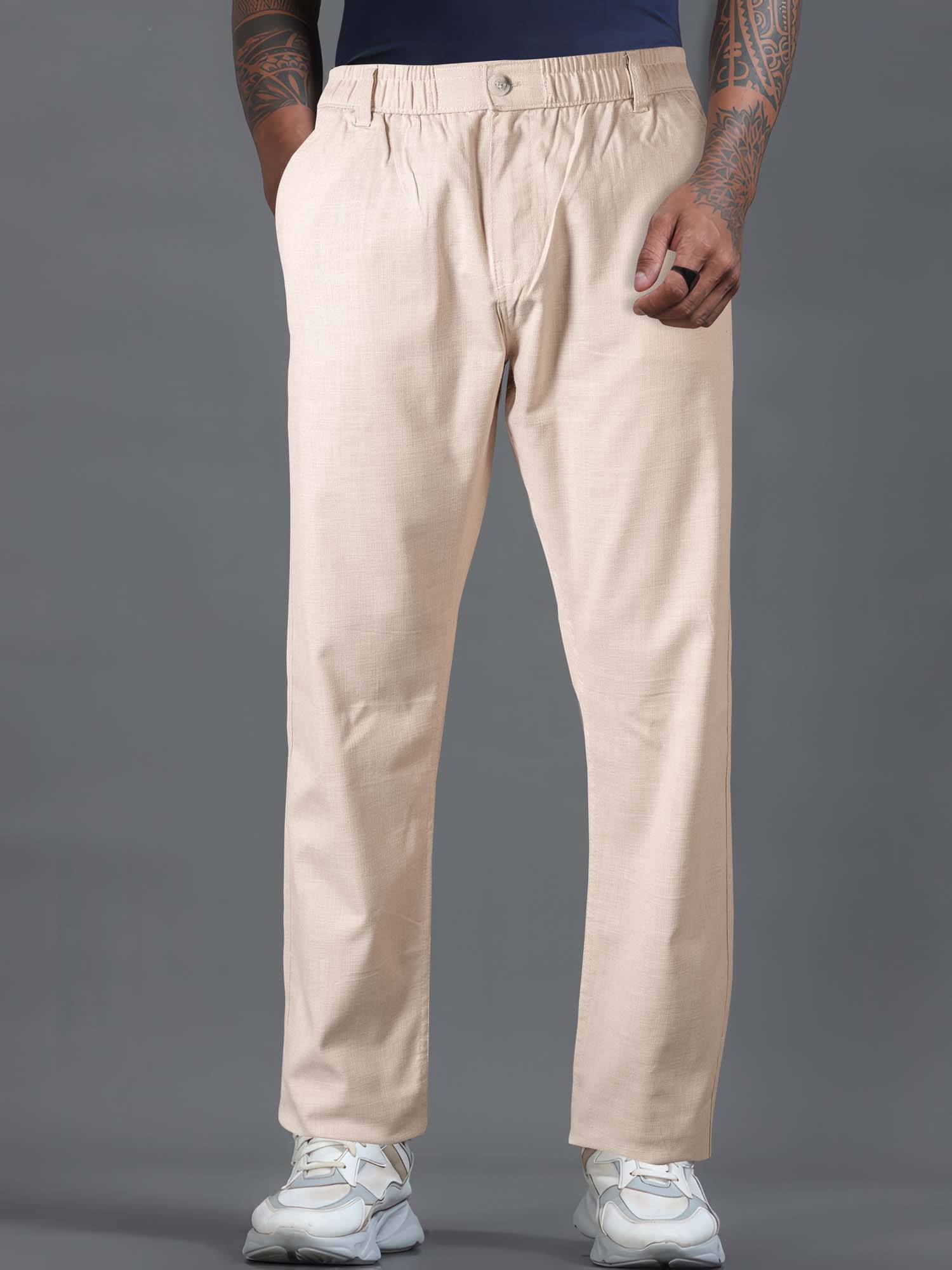     			JB JUST BLACK Relax Men's Trouser - Cream ( Pack of 1 )