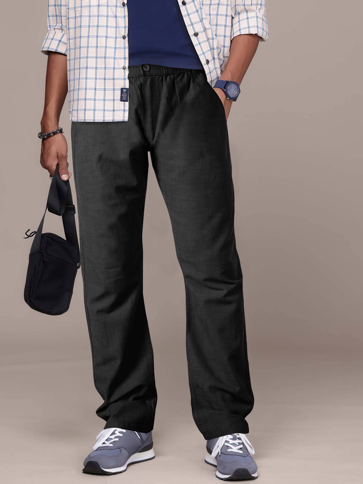     			JB JUST BLACK Relax Men's Trouser - Black ( Pack of 1 )
