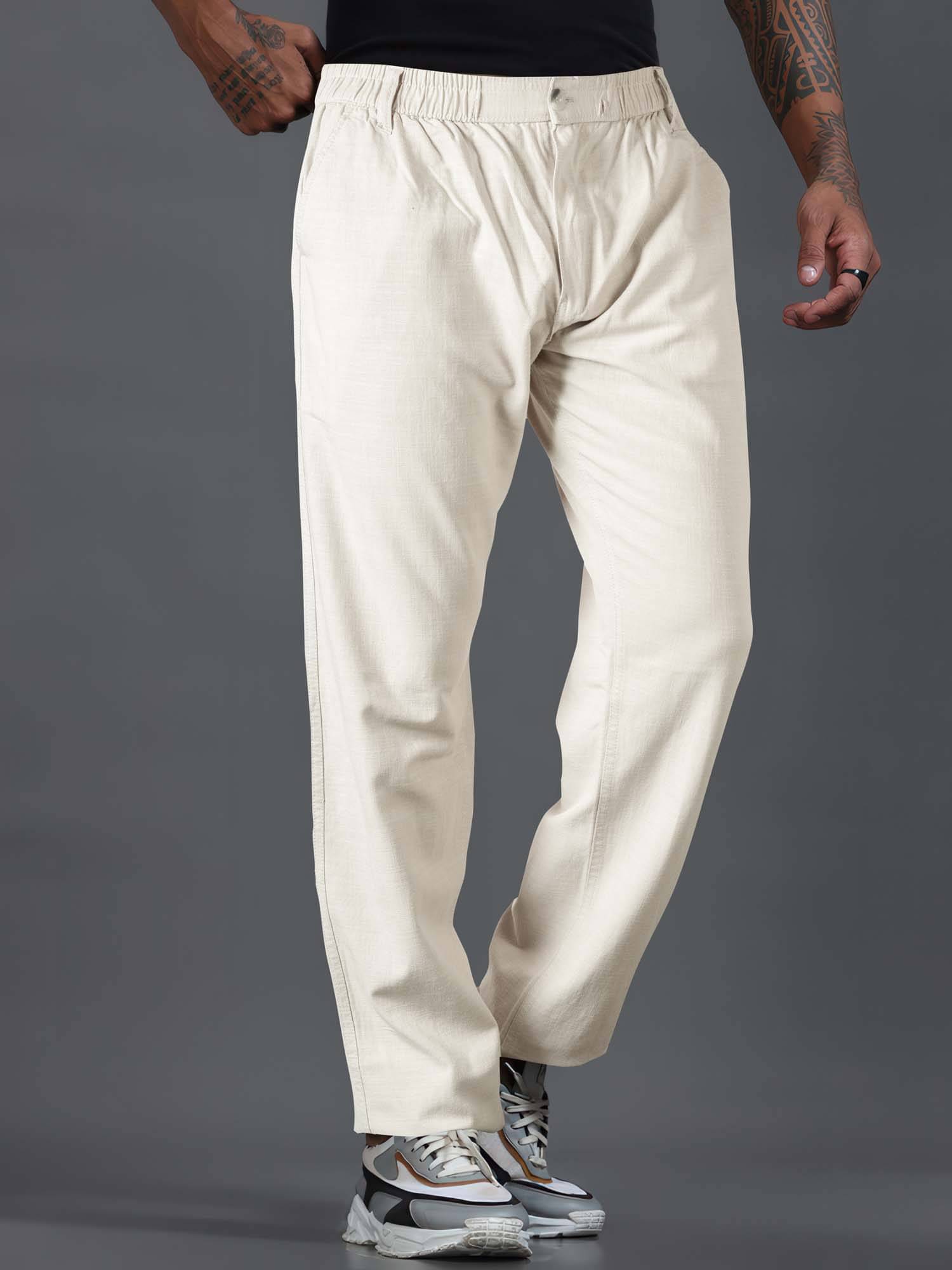     			JB JUST BLACK Relax Men's Trouser - Off White ( Pack of 1 )