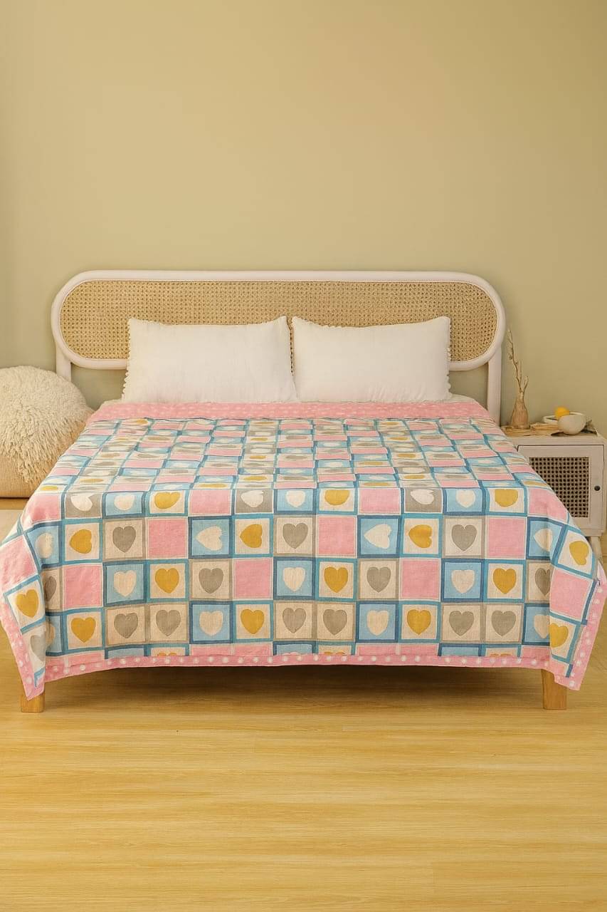 KHUSHRIT Cotton Geometric Single Size Comforter ( 90 x 60 cm ) - Beige ( Coordinated )     			KHUSHRIT Cotton Geometric Single Size Comforter ( 90 x 60 cm ) - Beige ( Coordinated )
