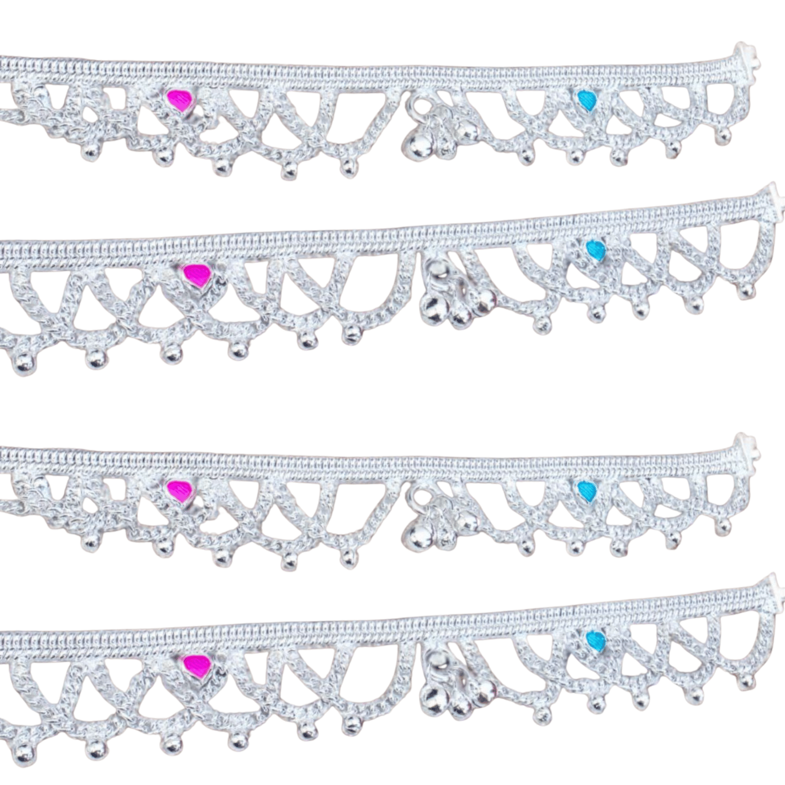     			METTI MOHAN TRADERS Silver Anklets ( Pack of 2 )