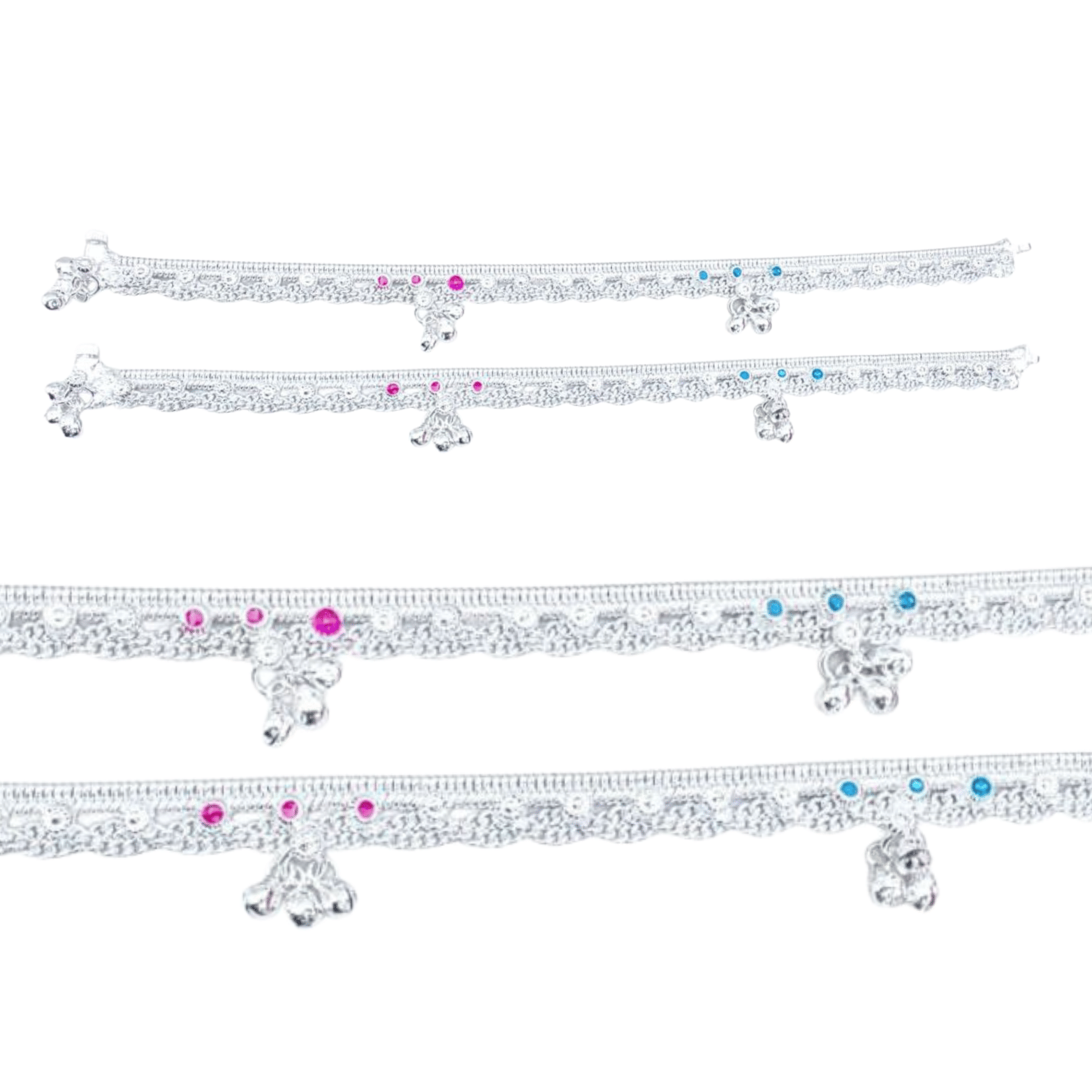 METTI MOHAN TRADERS Silver Anklets ( Pack of 2 )     			METTI MOHAN TRADERS Silver Anklets ( Pack of 2 )