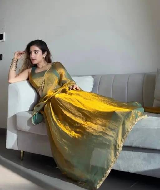 Madhav Art Chiffon Embroidered Regular Saree With Unstitched Blouse Piece ( Gold ) Madhav Art Chiffon Embroidered Regular Saree With Unstitched Blouse Piece ( Gold )