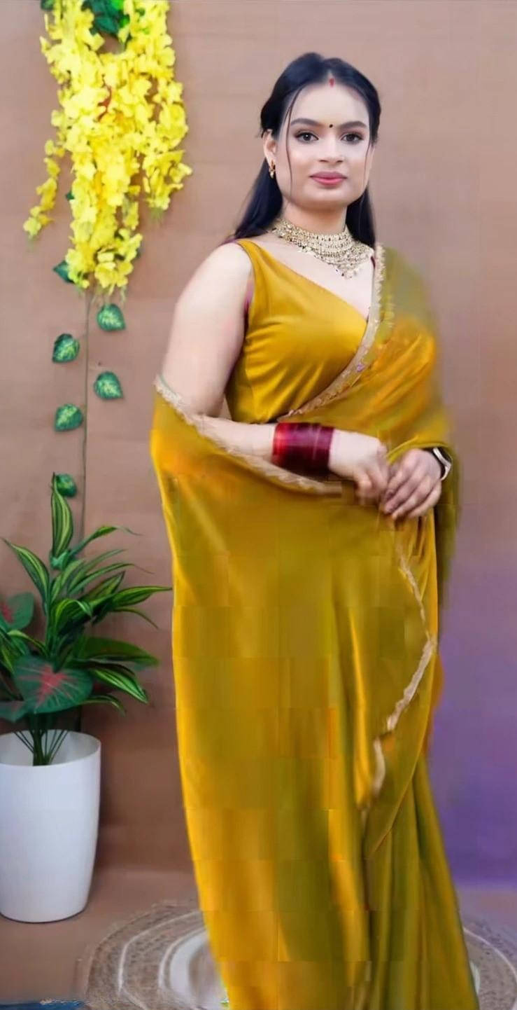     			Madhav Art Chiffon Embroidered Regular Saree With Unstitched Blouse Piece ( Gold )