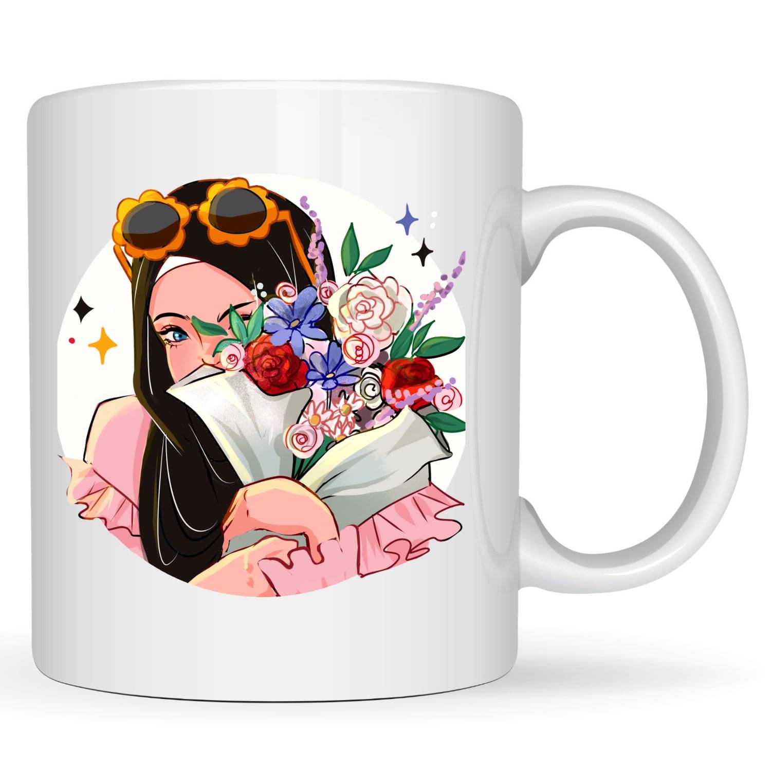     			Ridaa Girl Printed Mug Ceramic Coffee Mug 350 mL ( Pack of 1 )