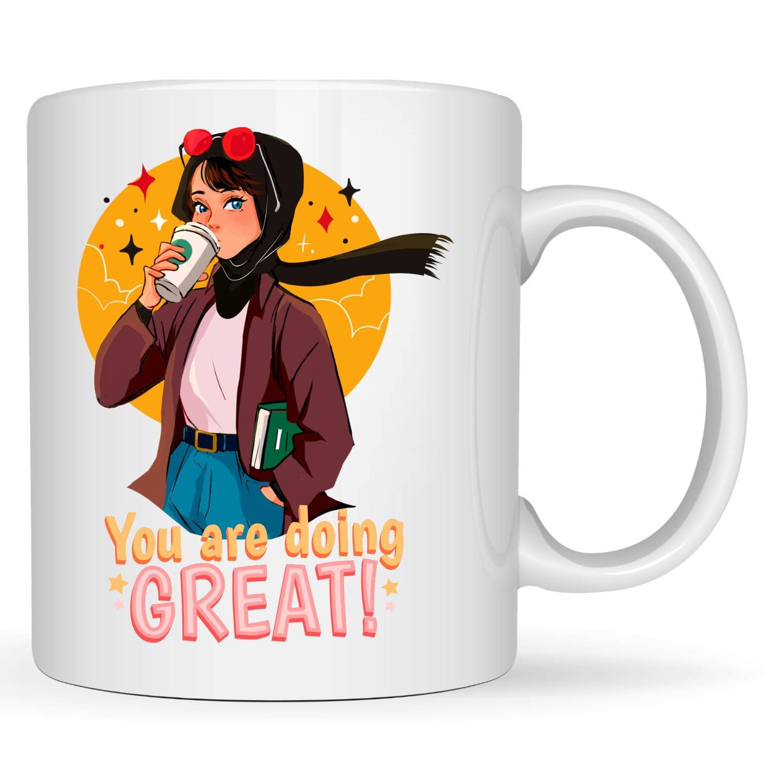    			Ridaa Girl Printed Mug Ceramic Coffee Mug 350 mL ( Pack of 1 )