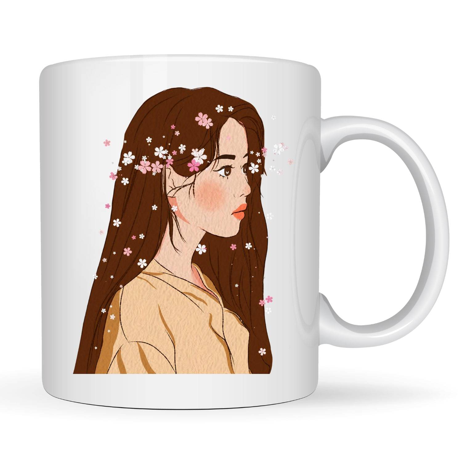     			Ridaa Girl Printed Mug Ceramic Coffee Mug 350 mL ( Pack of 1 )