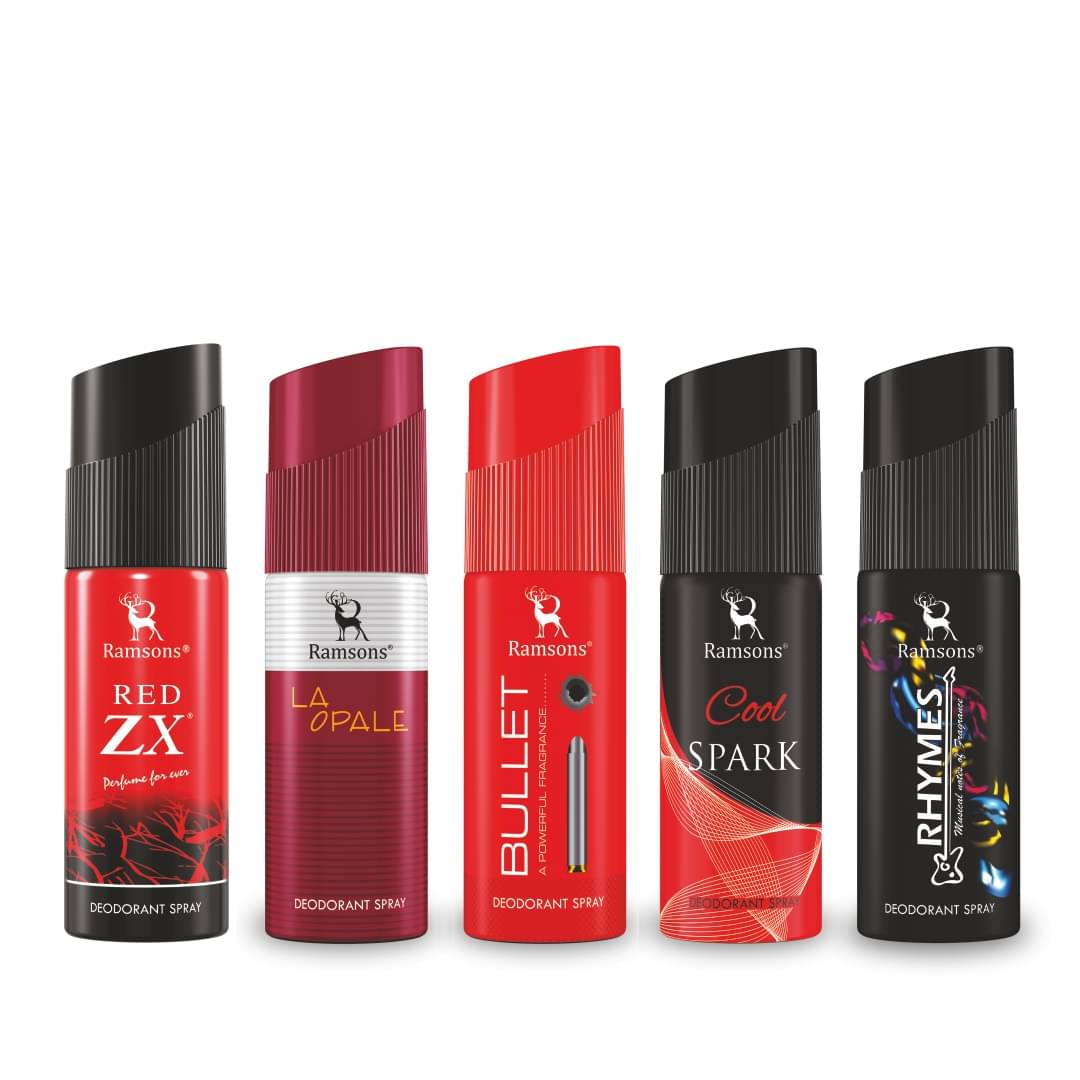 Ramsons - Red ZX, LA OPALE, BULLET, COOL SPARK & RHYMES Deodorant Spray Combo 40ml each (Pack of 5) Ramsons - Red ZX, LA OPALE, BULLET, COOL SPARK & RHYMES Deodorant Spray Combo 40ml each (Pack of 5)