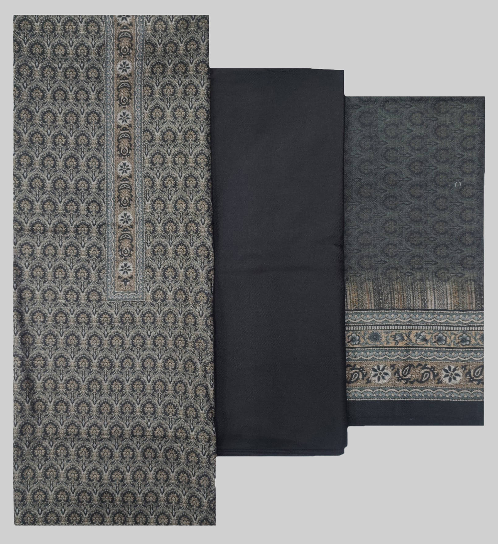 Soul Essence Women Woollen Unstitched Dress Material ( Black ) Soul Essence Women Woollen Unstitched Dress Material ( Black )