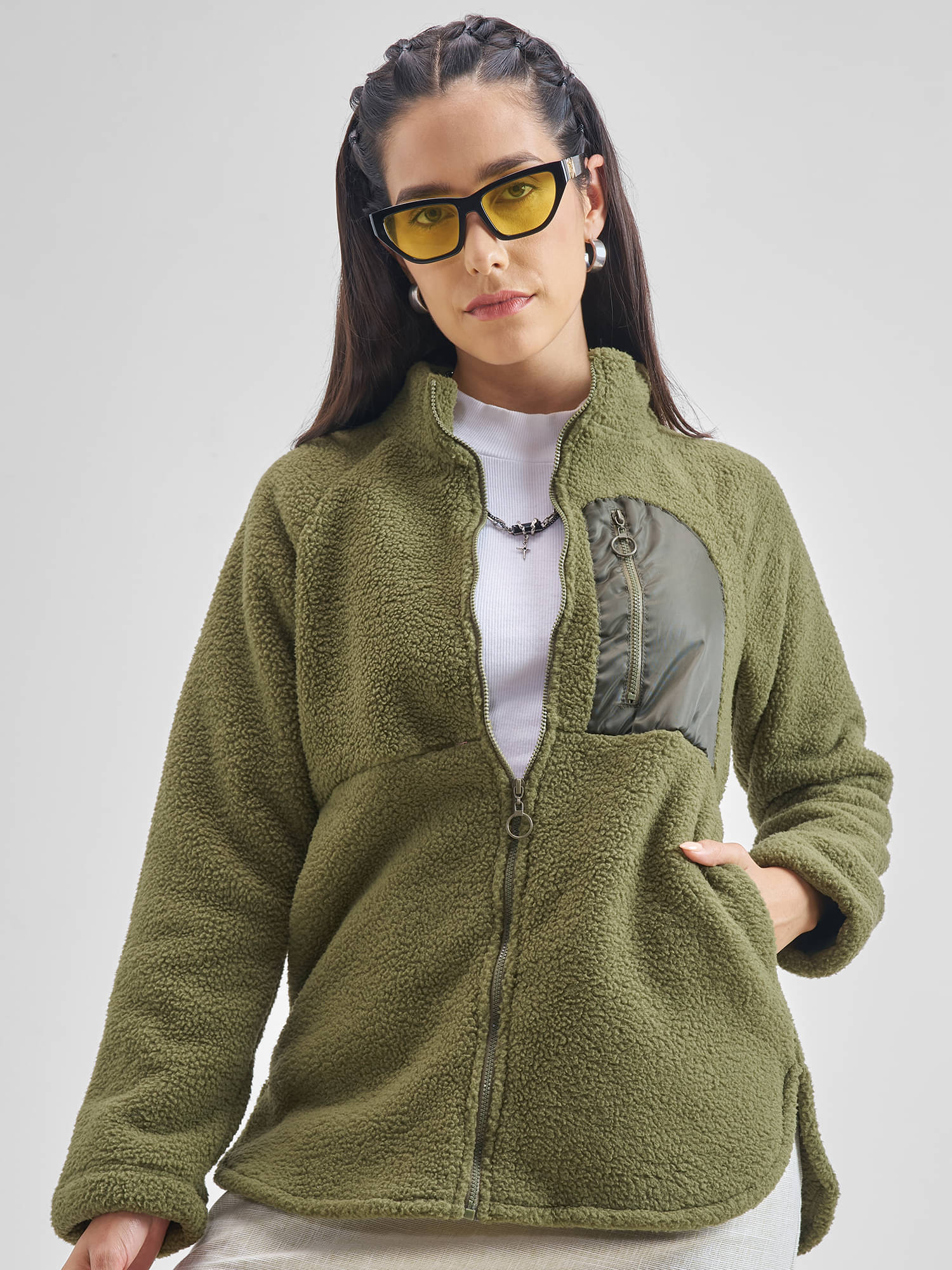 Tokyo Talkies - Polyester Green Bomber Jackets Tokyo Talkies - Polyester Green Bomber Jackets