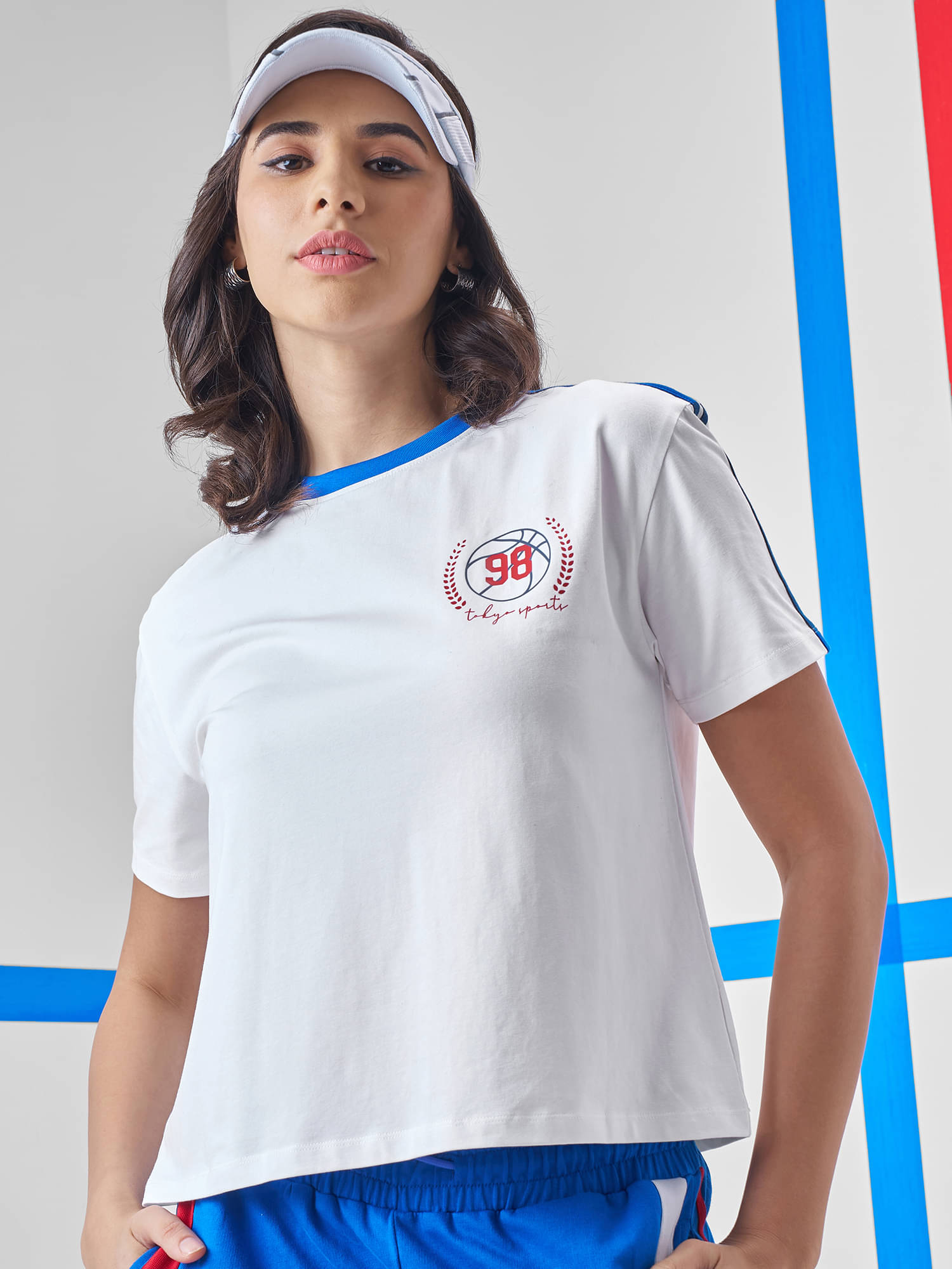     			Tokyo Talkies Women Cotton Oversized Fit Round Neck T-Shirt ( White )