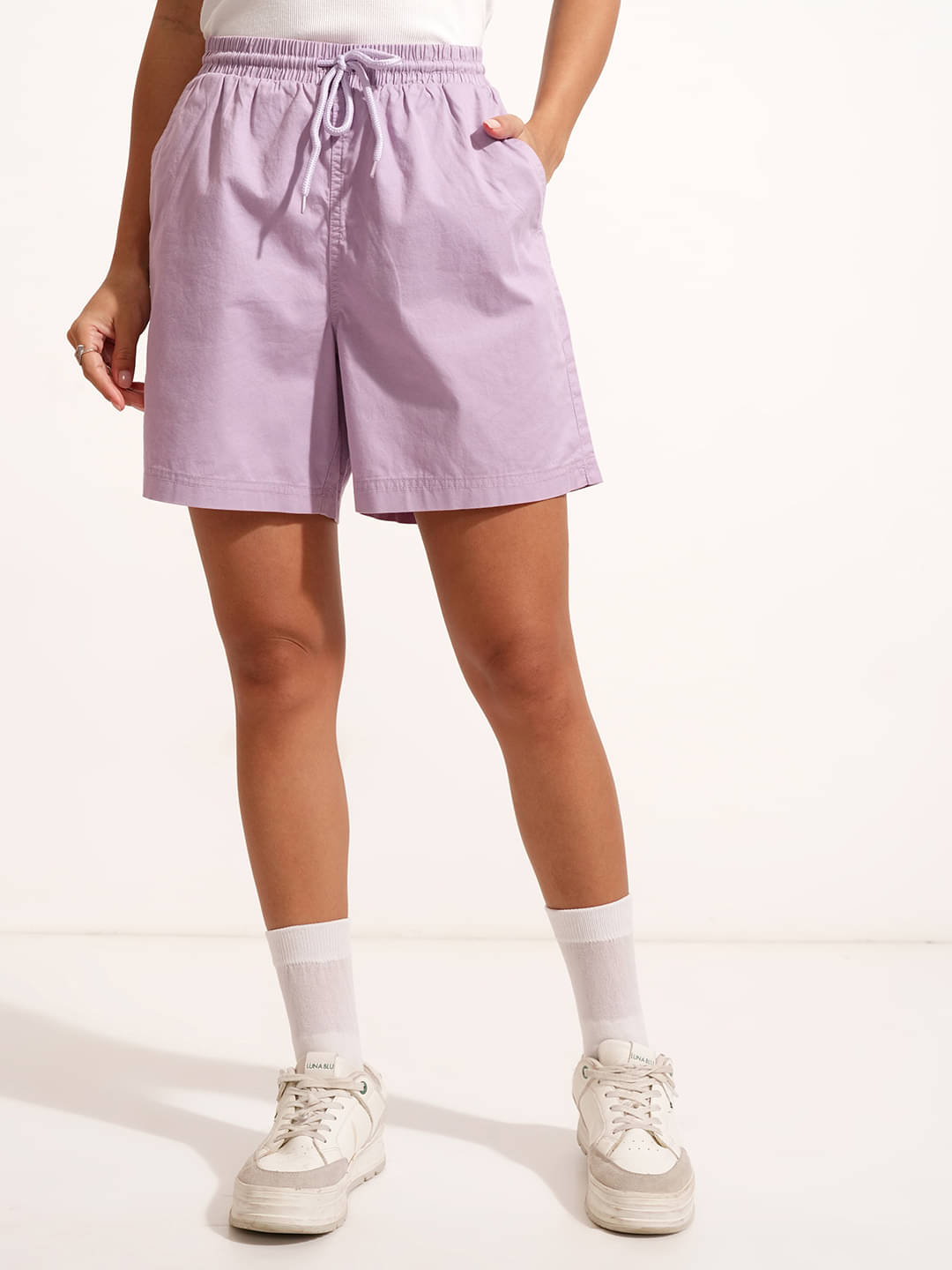     			Tokyo Talkies Women Cotton Regular Shorts ( Purple )