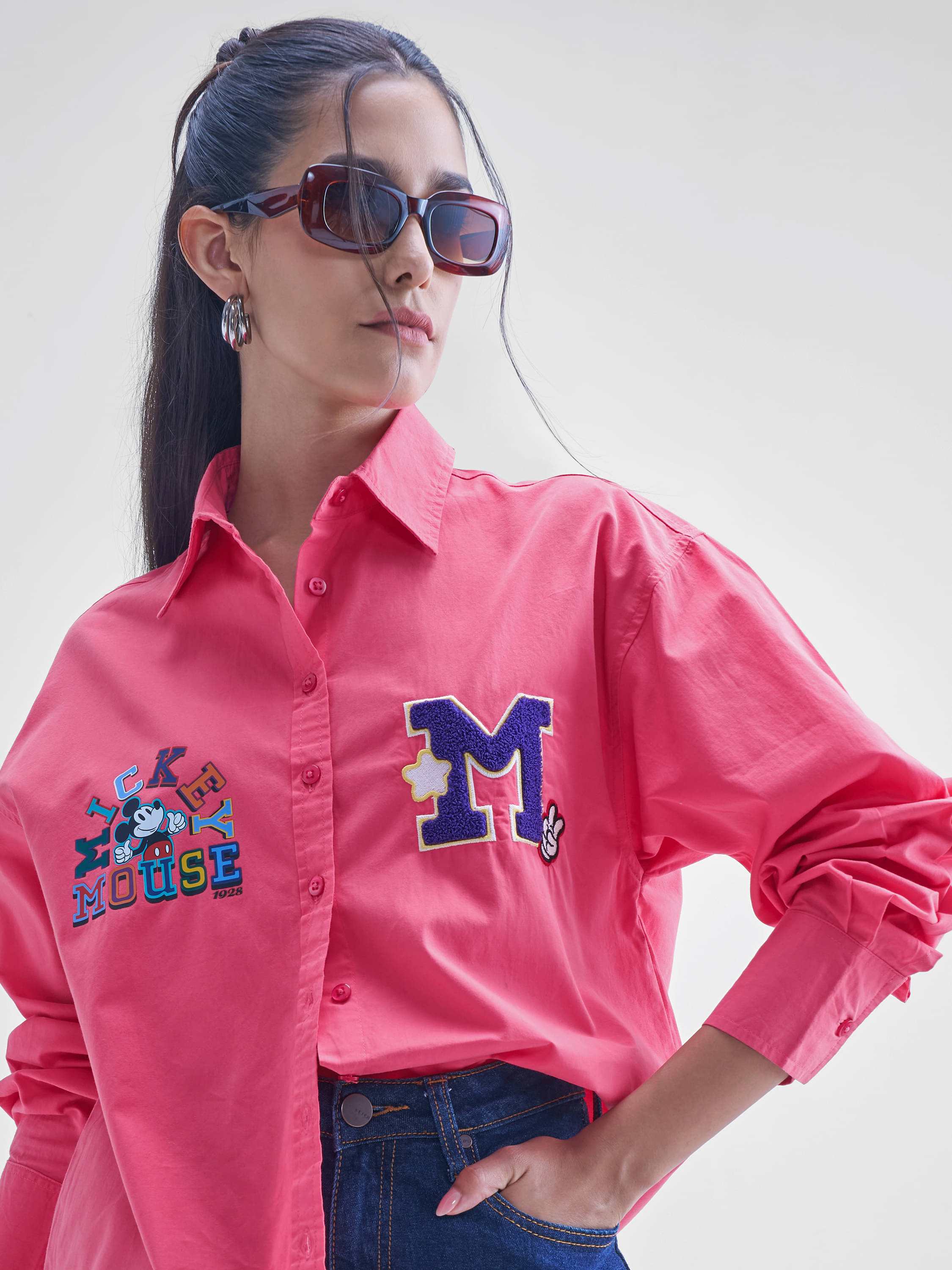 Tokyo Talkies Women Cotton Shirt ( Pink )     			Tokyo Talkies Women Cotton Shirt ( Pink )