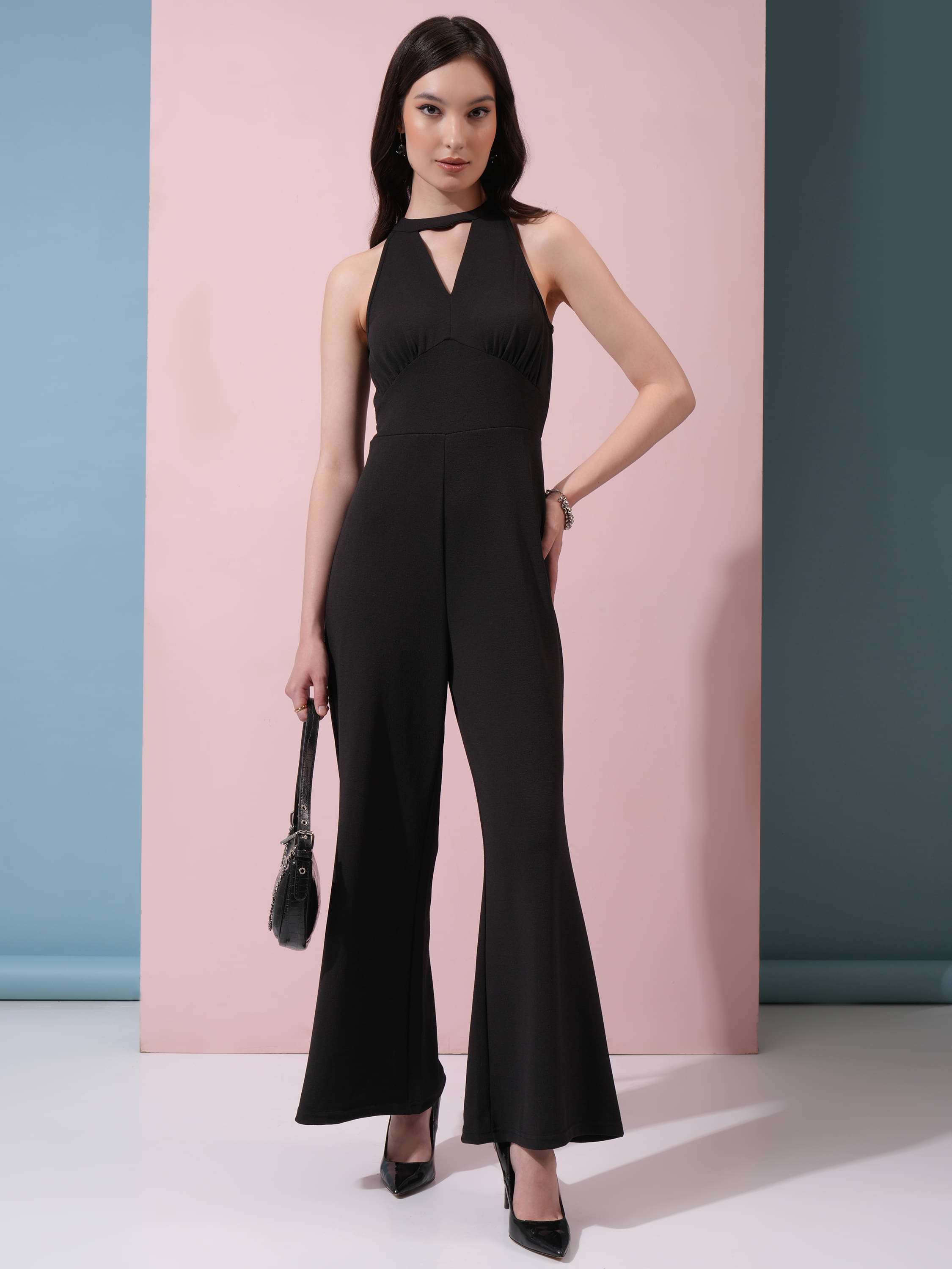Tokyo Talkies Women Polyester Jumpsuit ( Black ) Tokyo Talkies Women Polyester Jumpsuit ( Black )