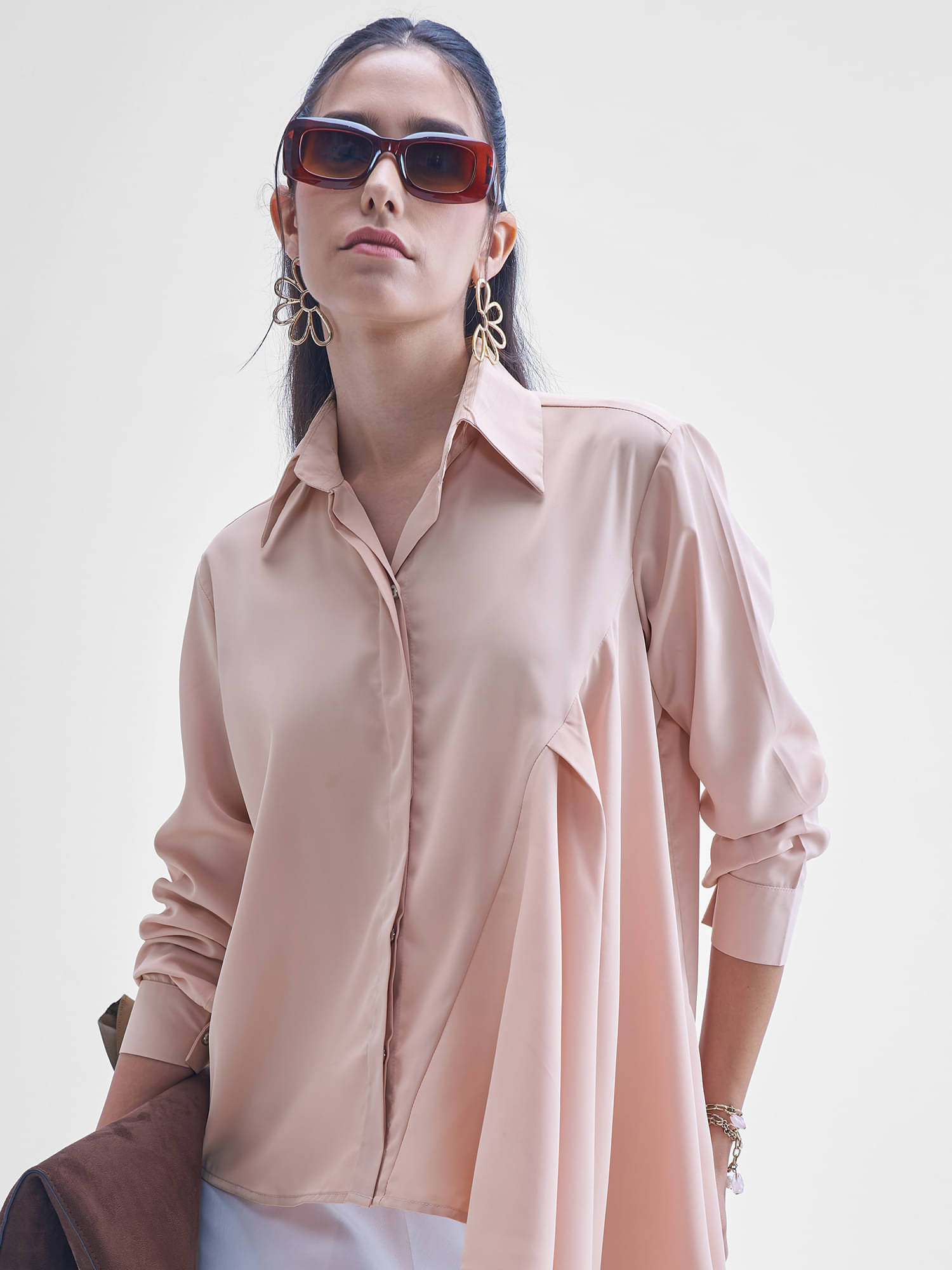 Tokyo Talkies Women Polyester Shirt ( Pink ) Tokyo Talkies Women Polyester Shirt ( Pink )