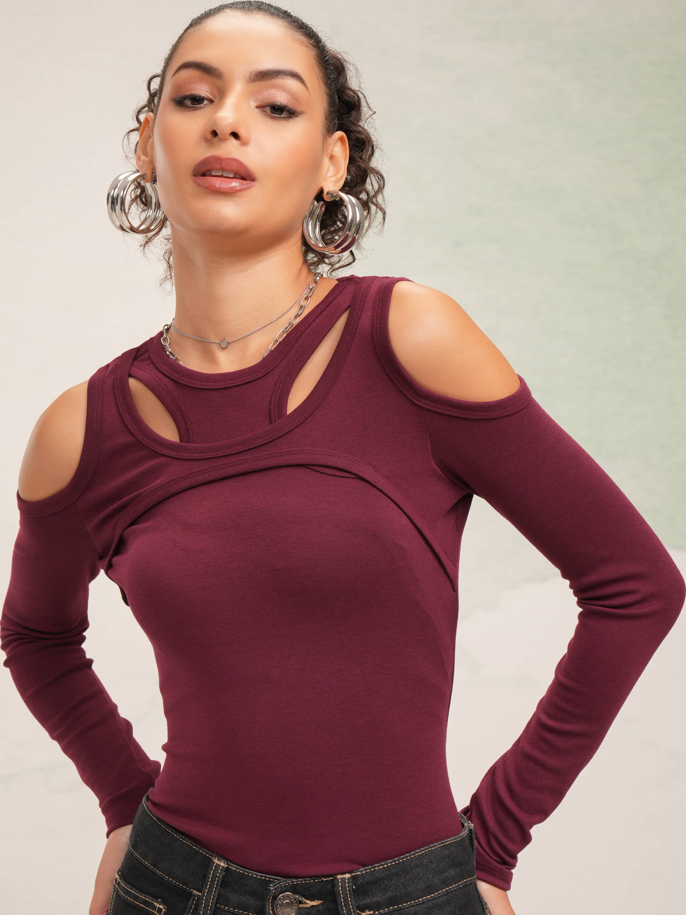 Tokyo Talkies Women's Polyester Regular Top ( Brown ) Tokyo Talkies Women's Polyester Regular Top ( Brown )