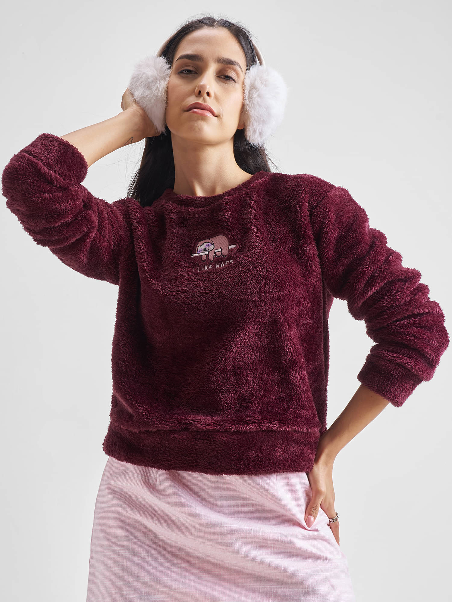     			Tokyo Talkies Women's Polyester Round Neck Sweatshirt ( Maroon )