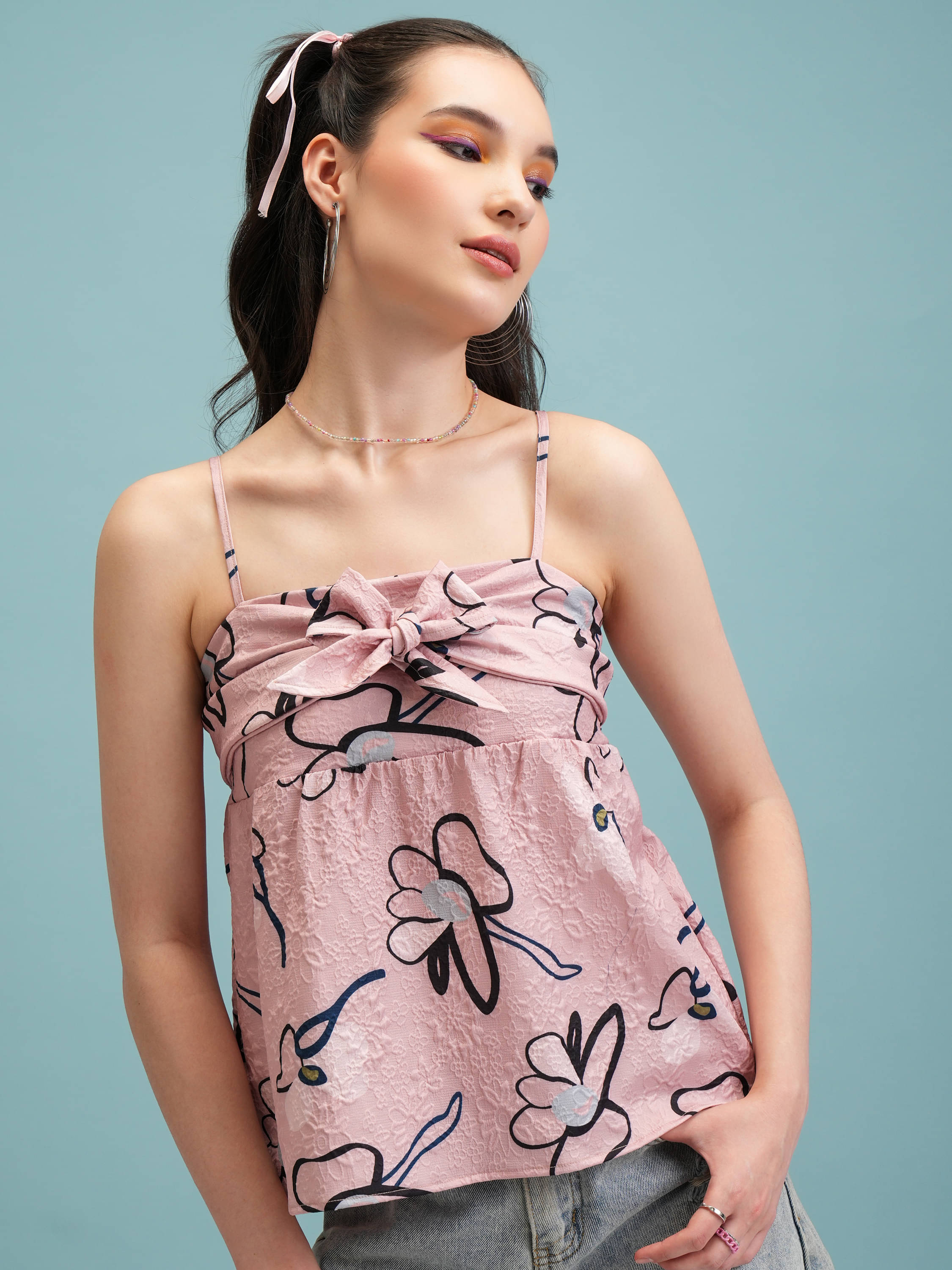     			Tokyo Talkies Women's Polyester Peplum Top ( Peach )
