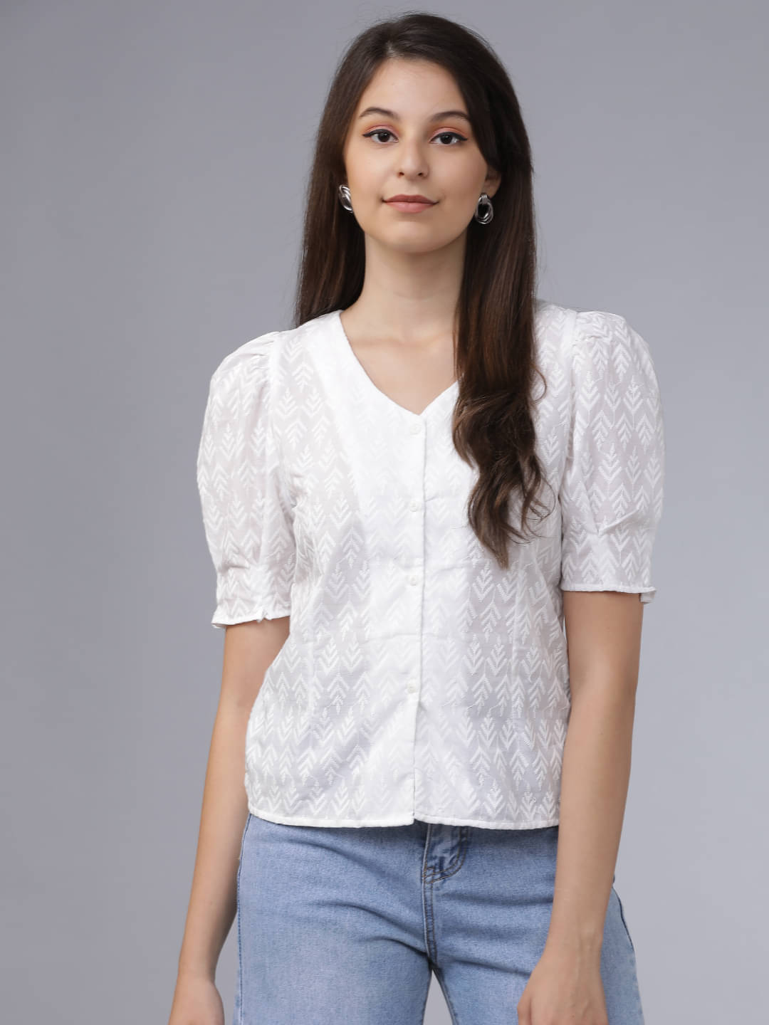     			Tokyo Talkies Women's Polyester Regular Top ( Off White )