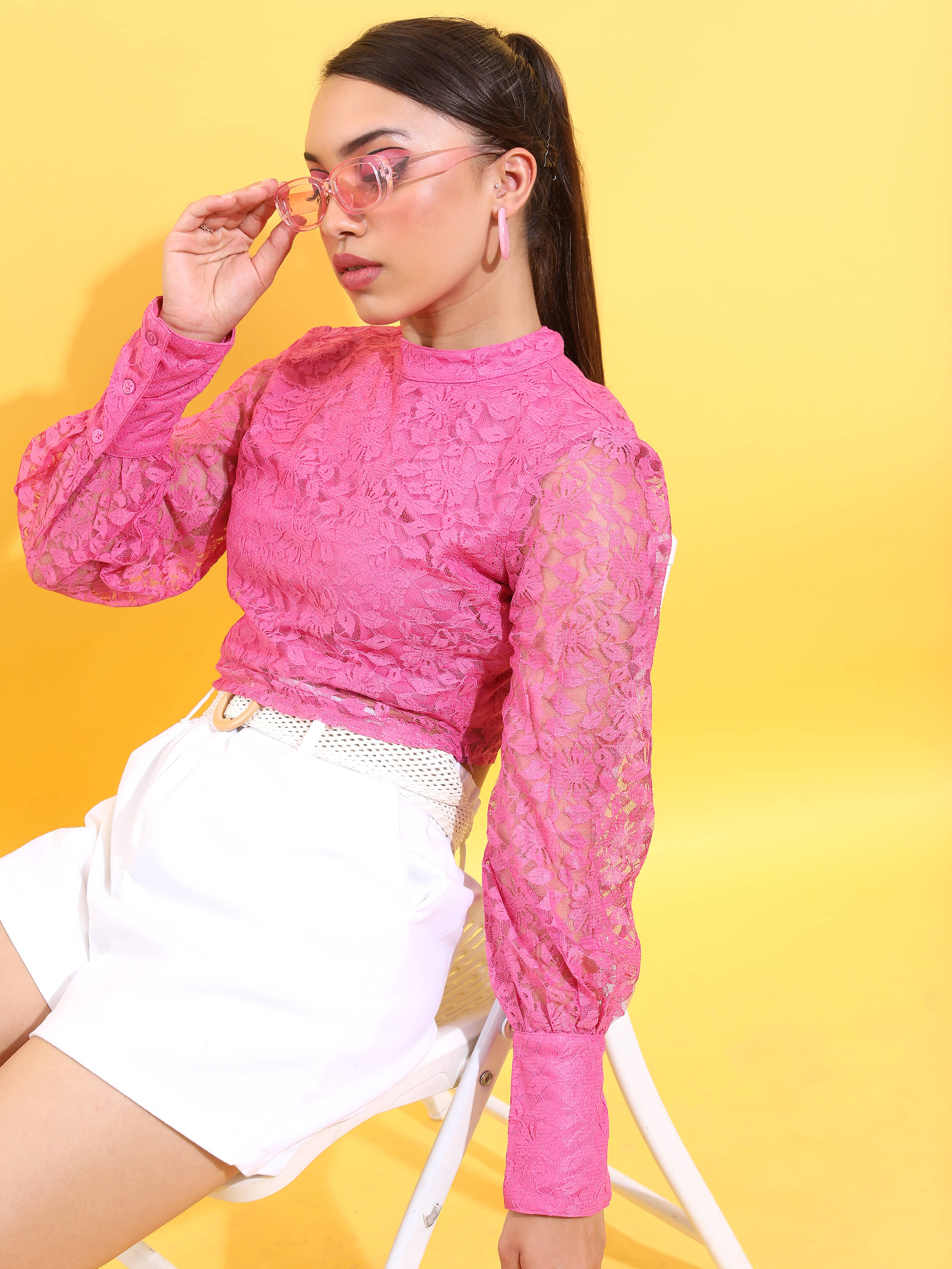     			Tokyo Talkies Women's Polyester Regular Top ( Pink )